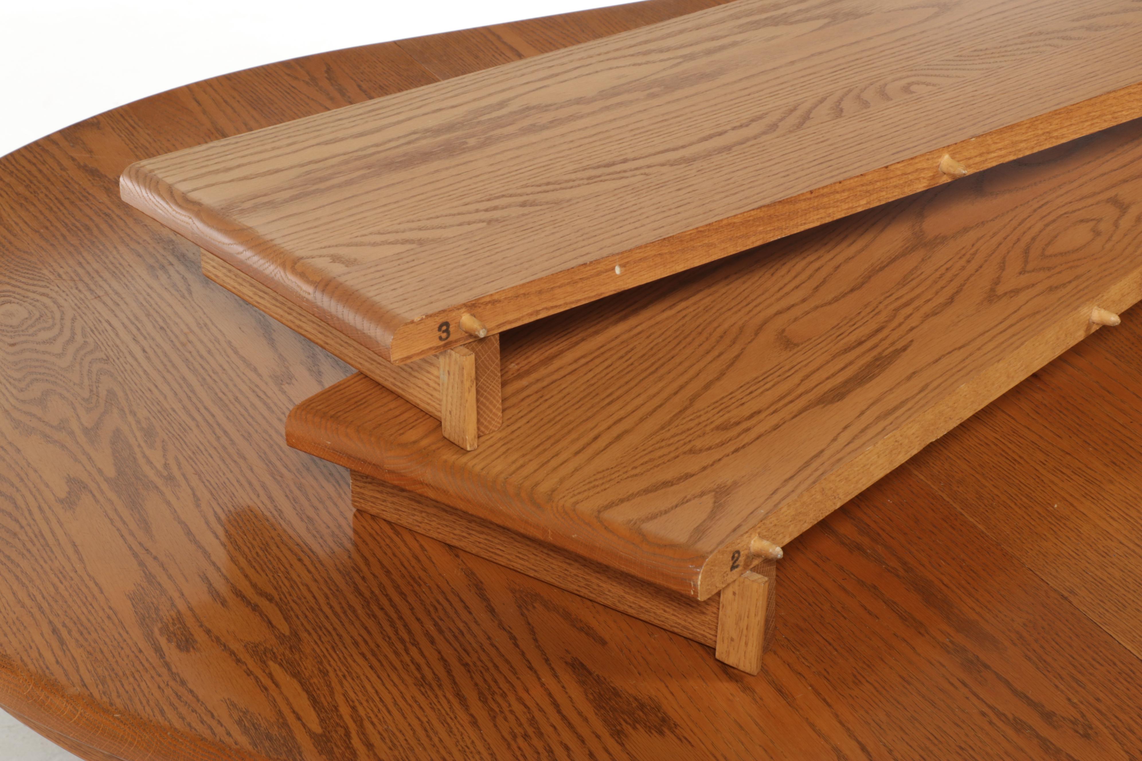 Oak Double Pedestal Dining Table with Windsor Chairs