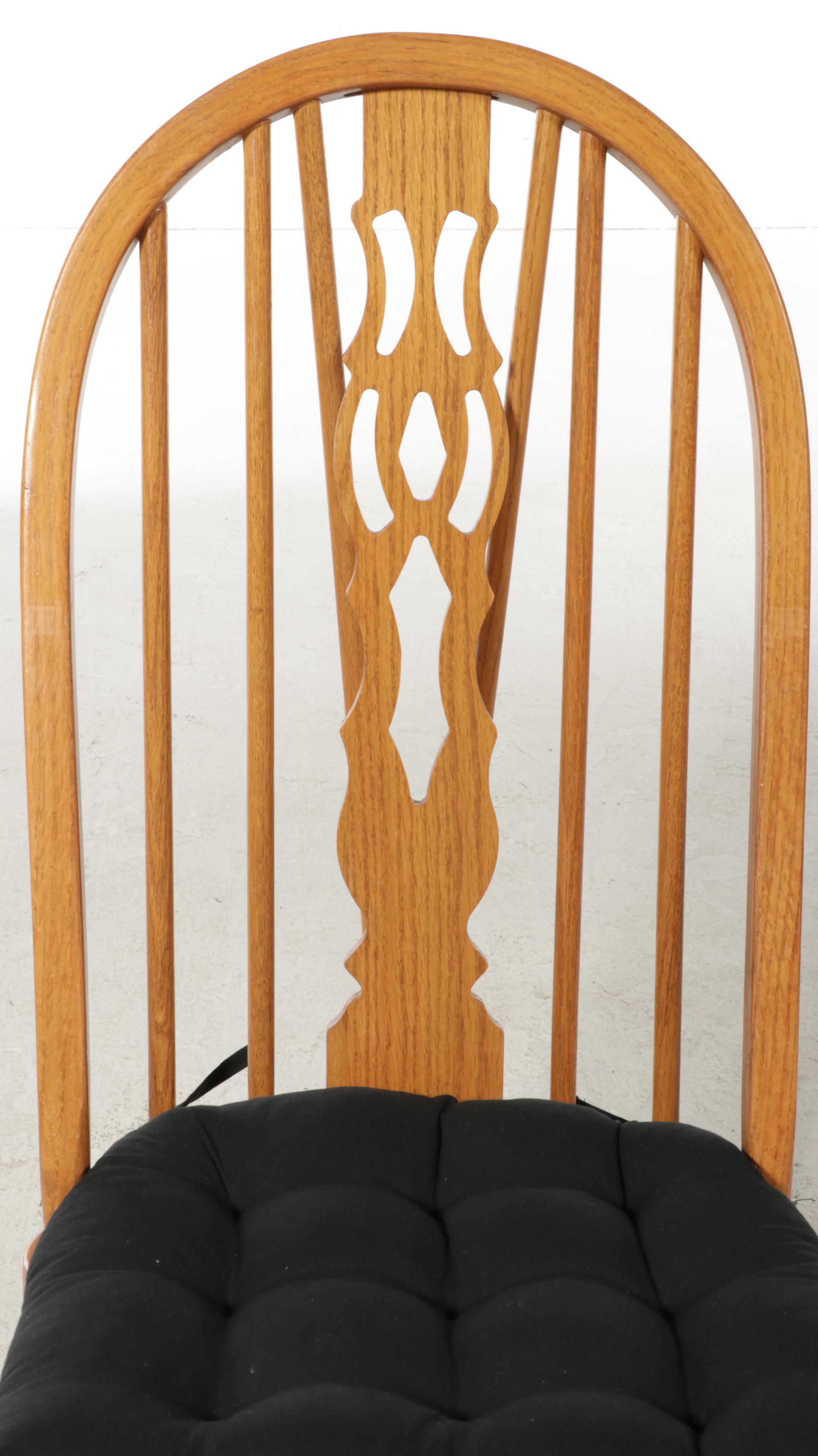 Oak Double Pedestal Dining Table with Windsor Chairs