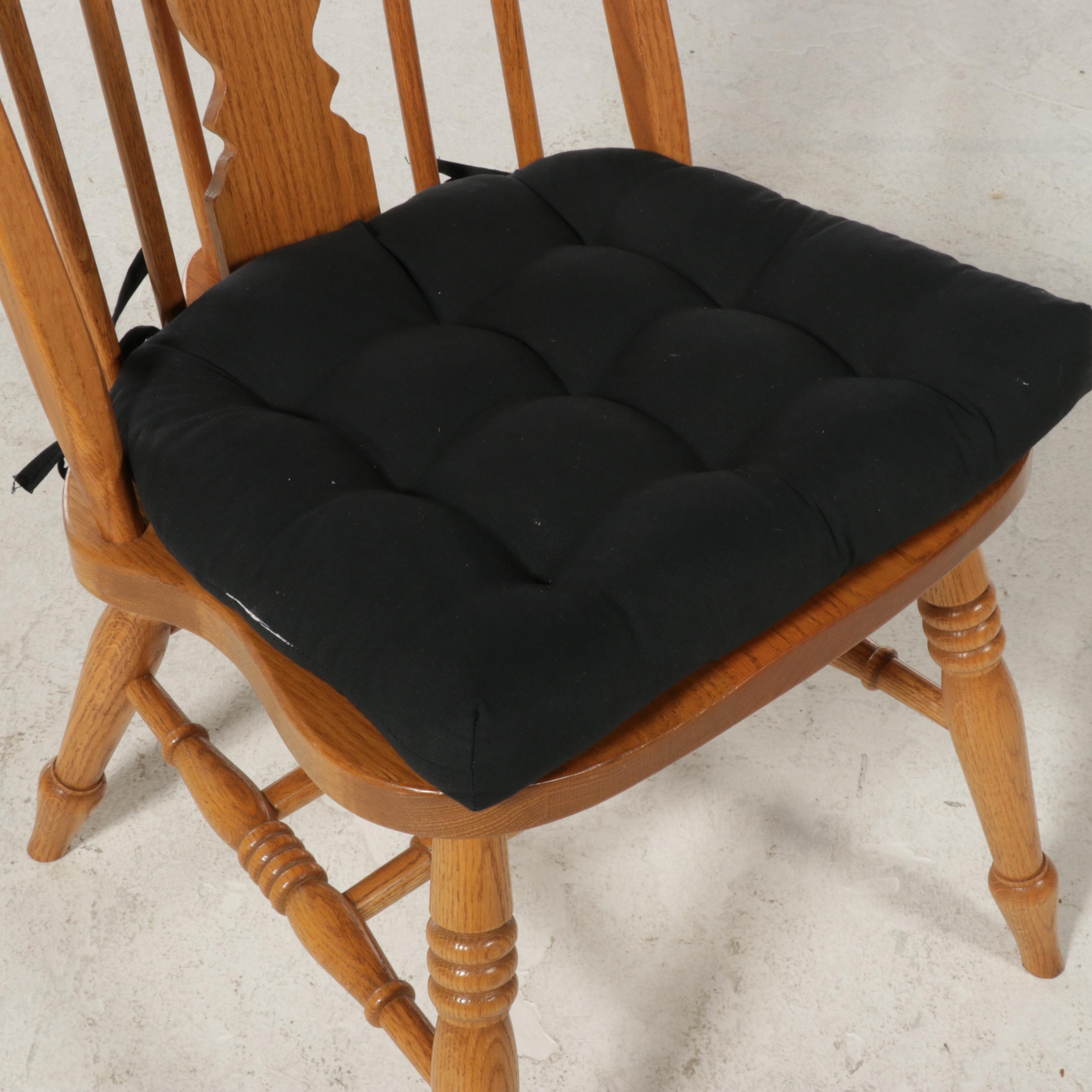 Oak Double Pedestal Dining Table with Windsor Chairs