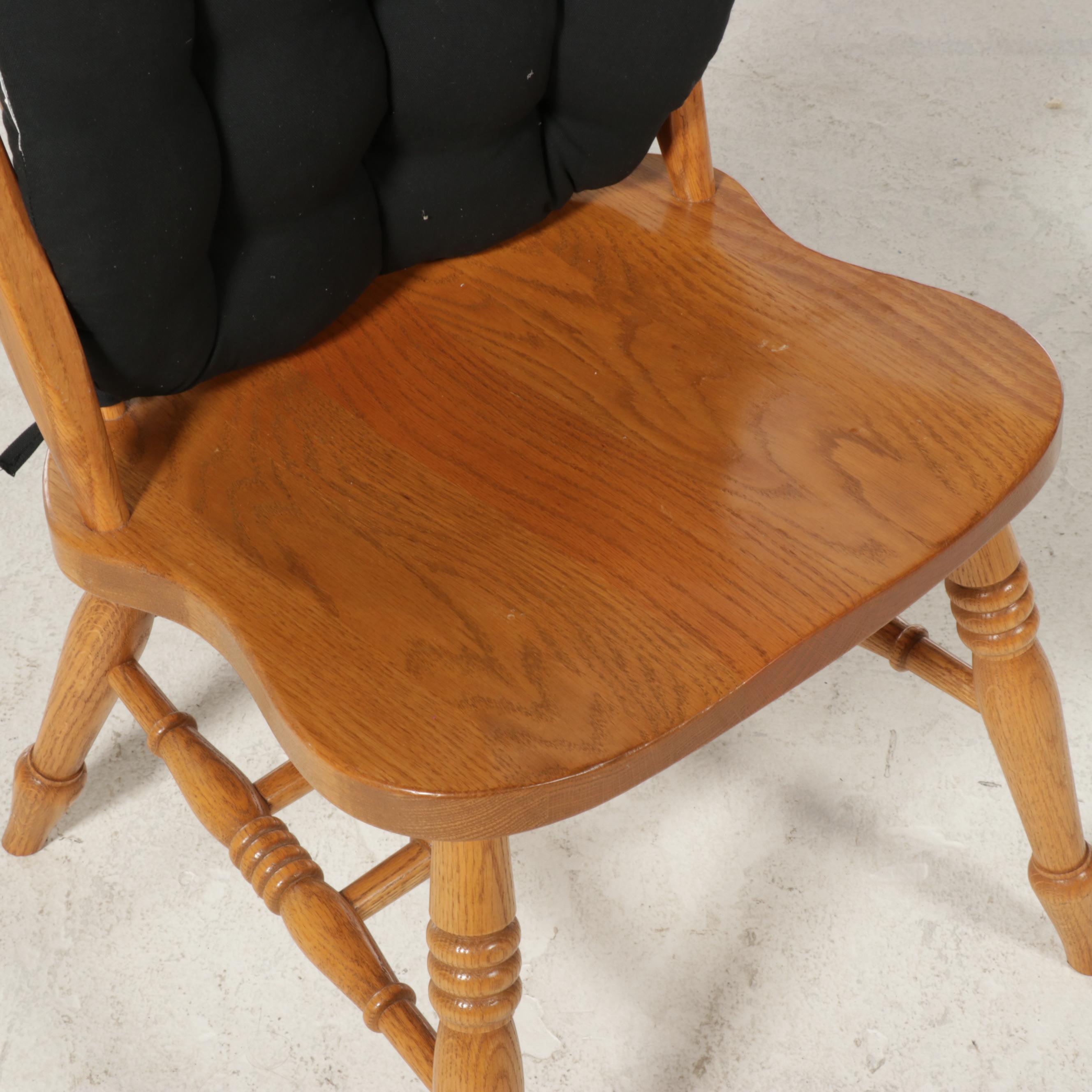 Oak Double Pedestal Dining Table with Windsor Chairs