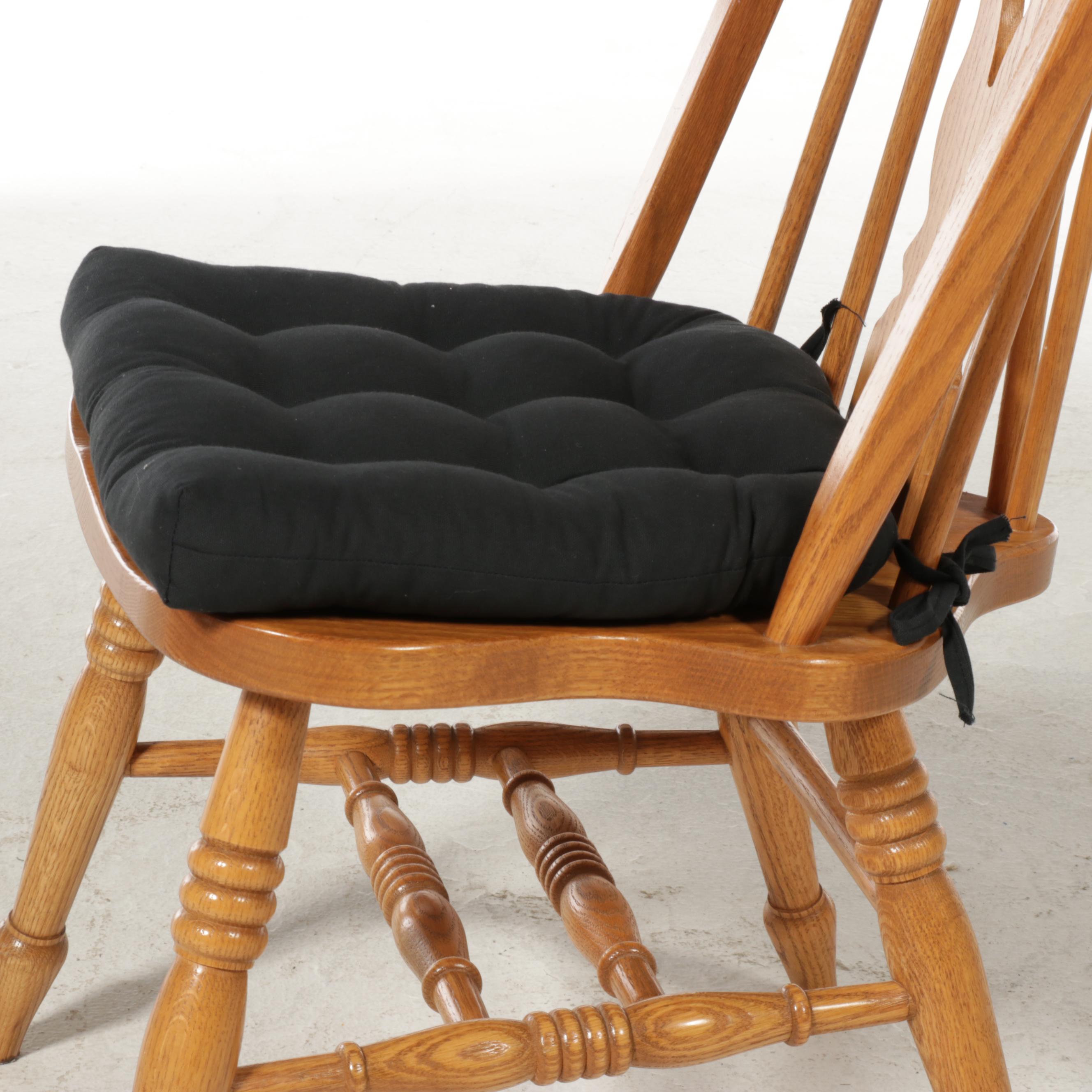 Oak Double Pedestal Dining Table with Windsor Chairs