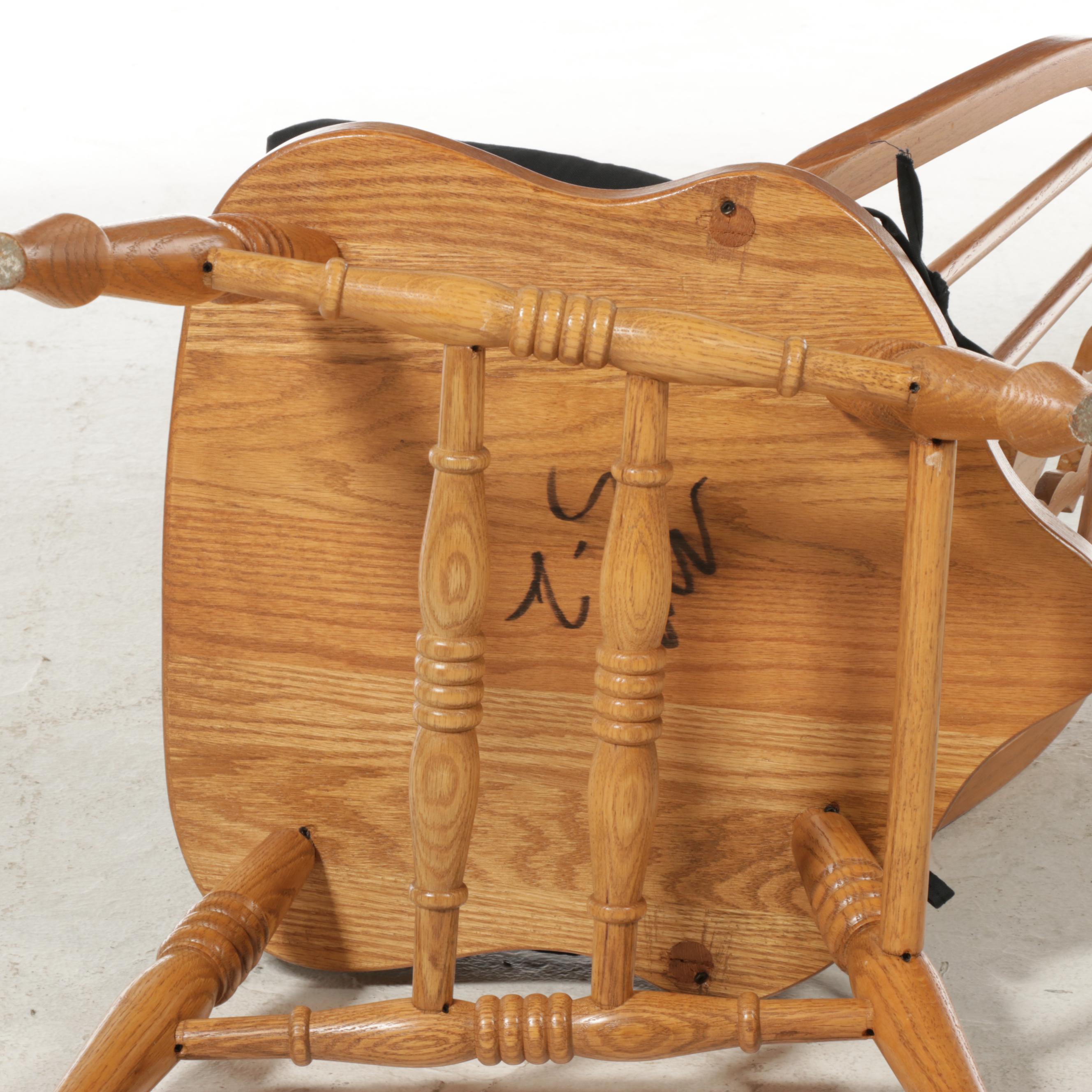 Oak Double Pedestal Dining Table with Windsor Chairs