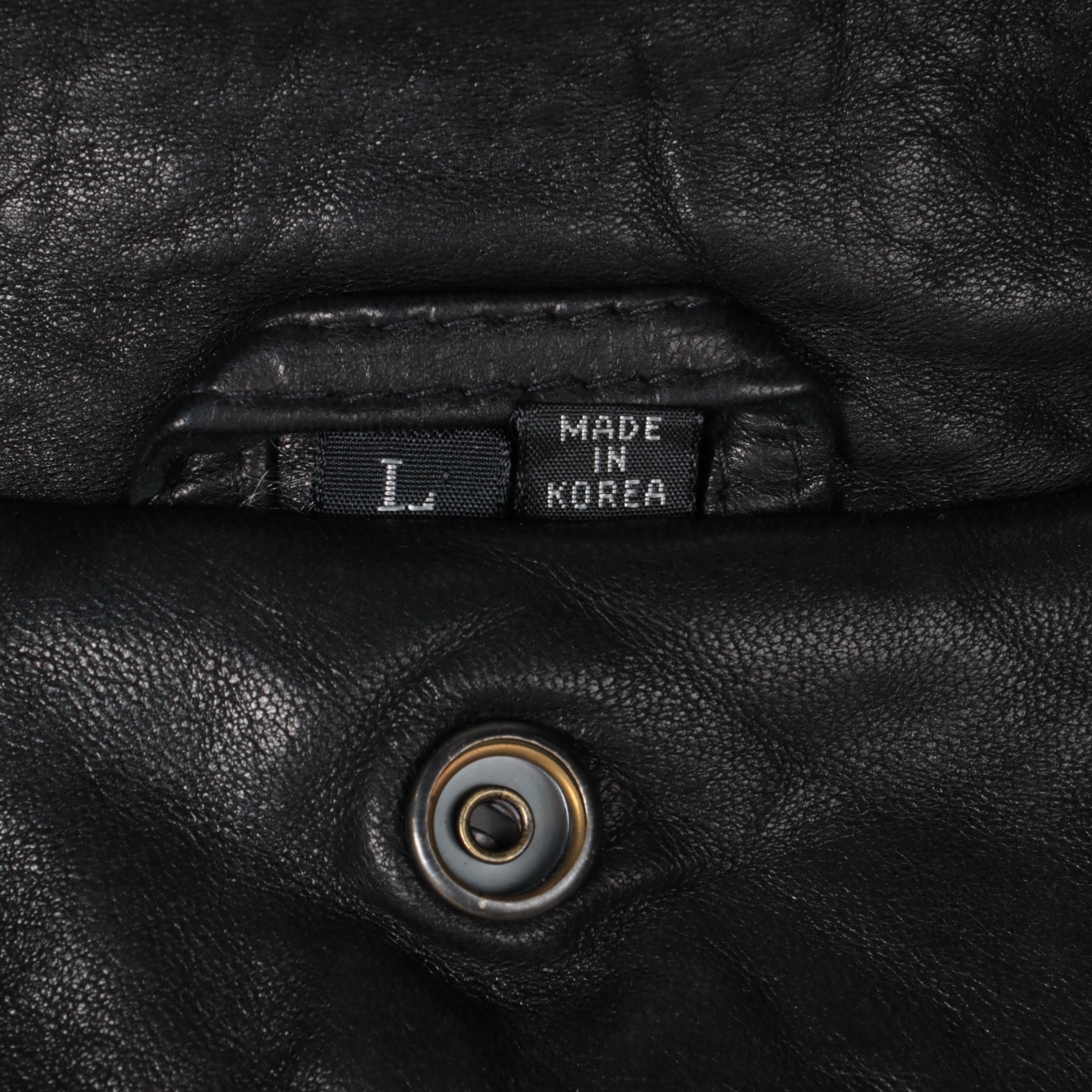 Andrew Marc Black Leather Coat with Removable Opossum Fur Vest