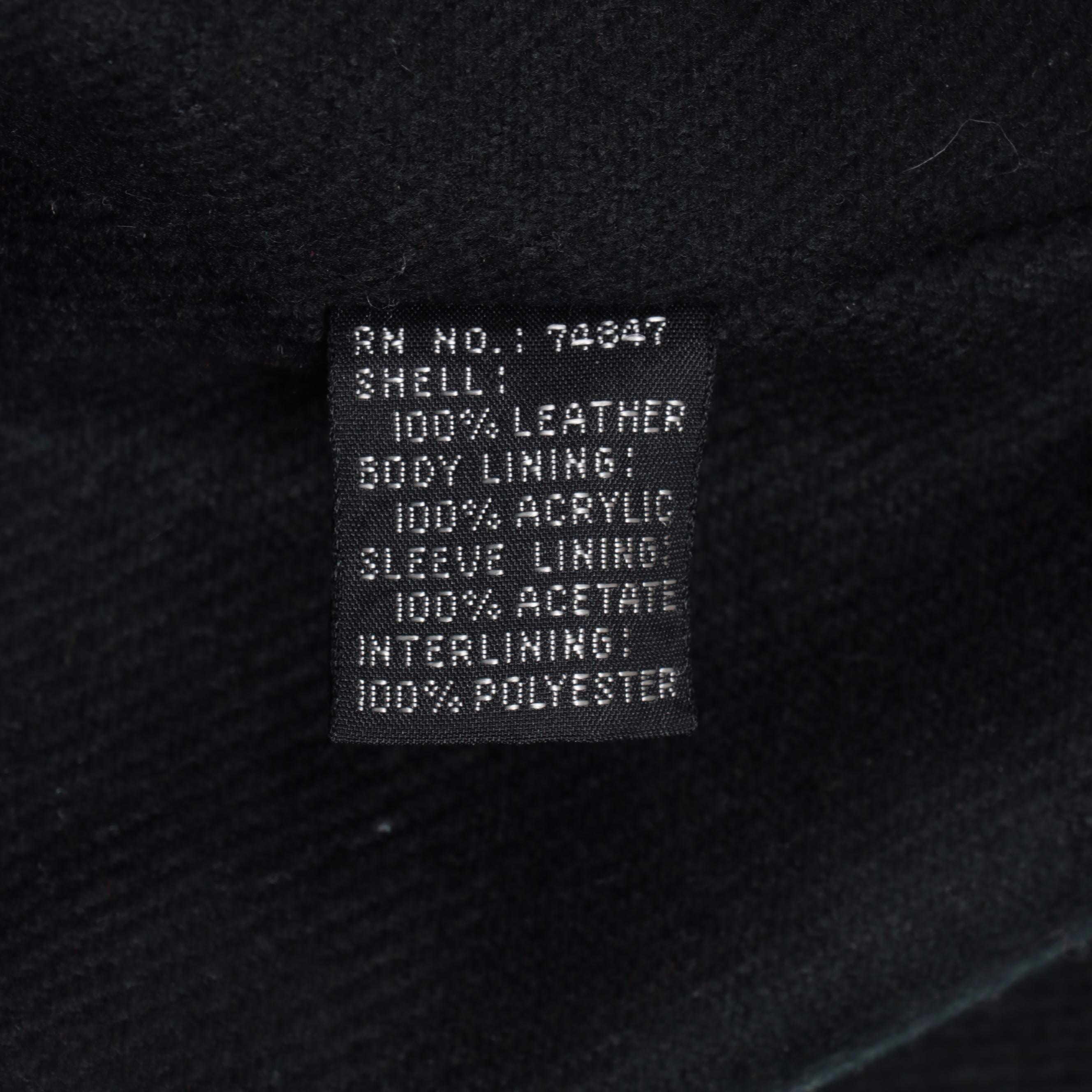 Andrew Marc Black Leather Coat with Removable Opossum Fur Vest