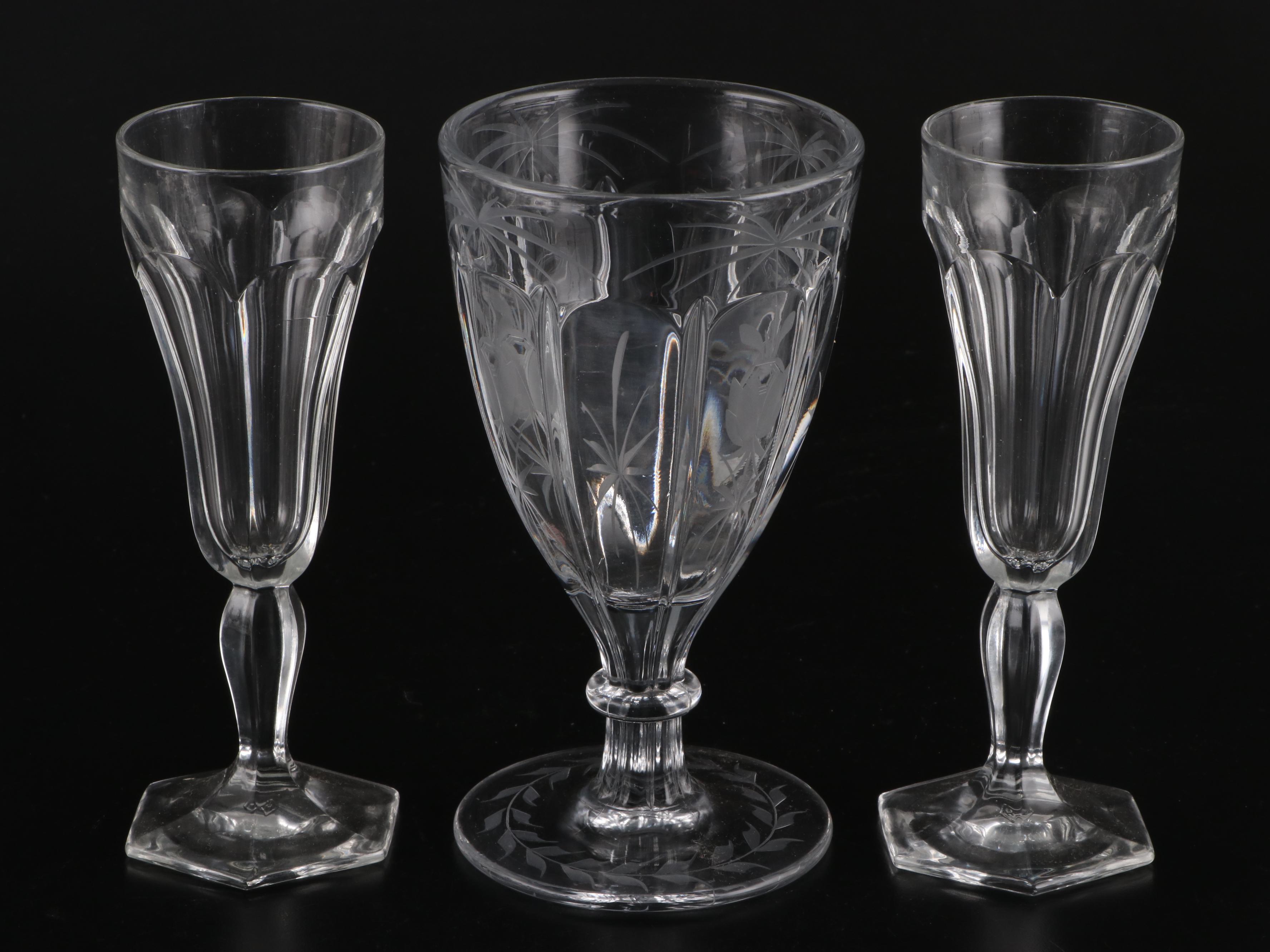 Heisey with Other Stemware, Sundae Glass and Egg Cup, Early to Mid-20th Century