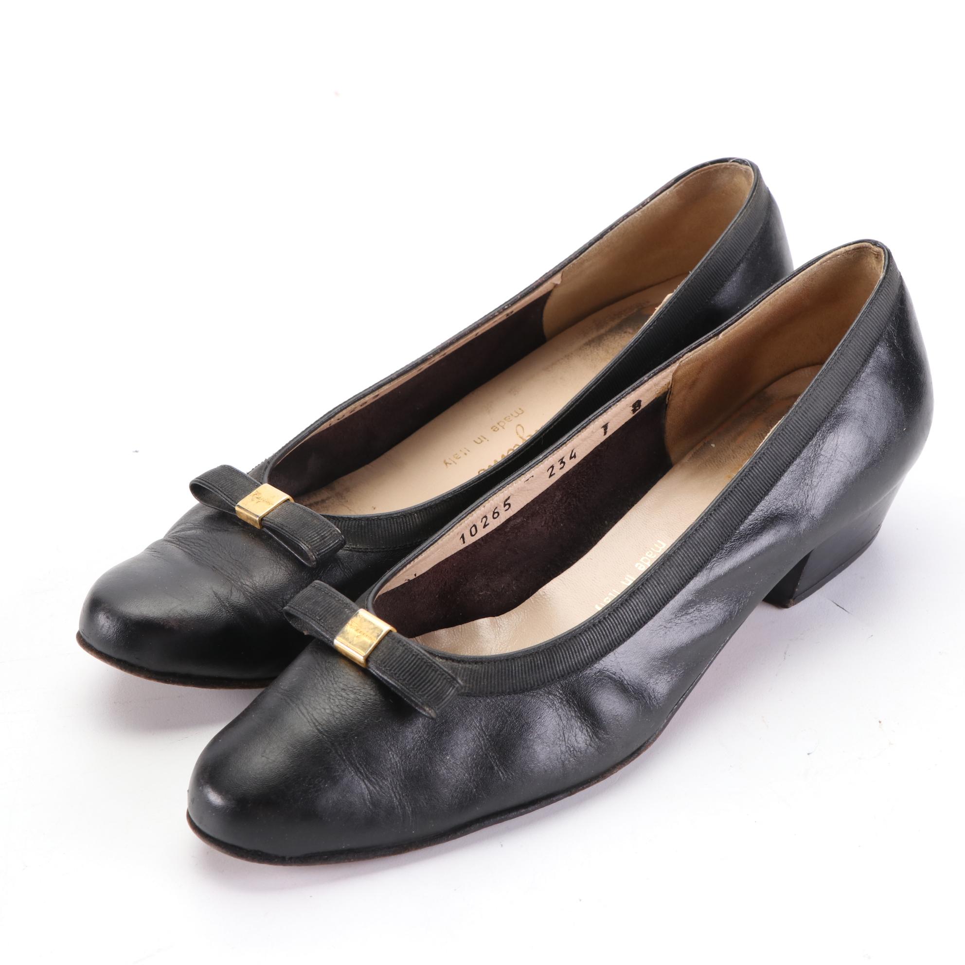 ferragamo low heel pumps