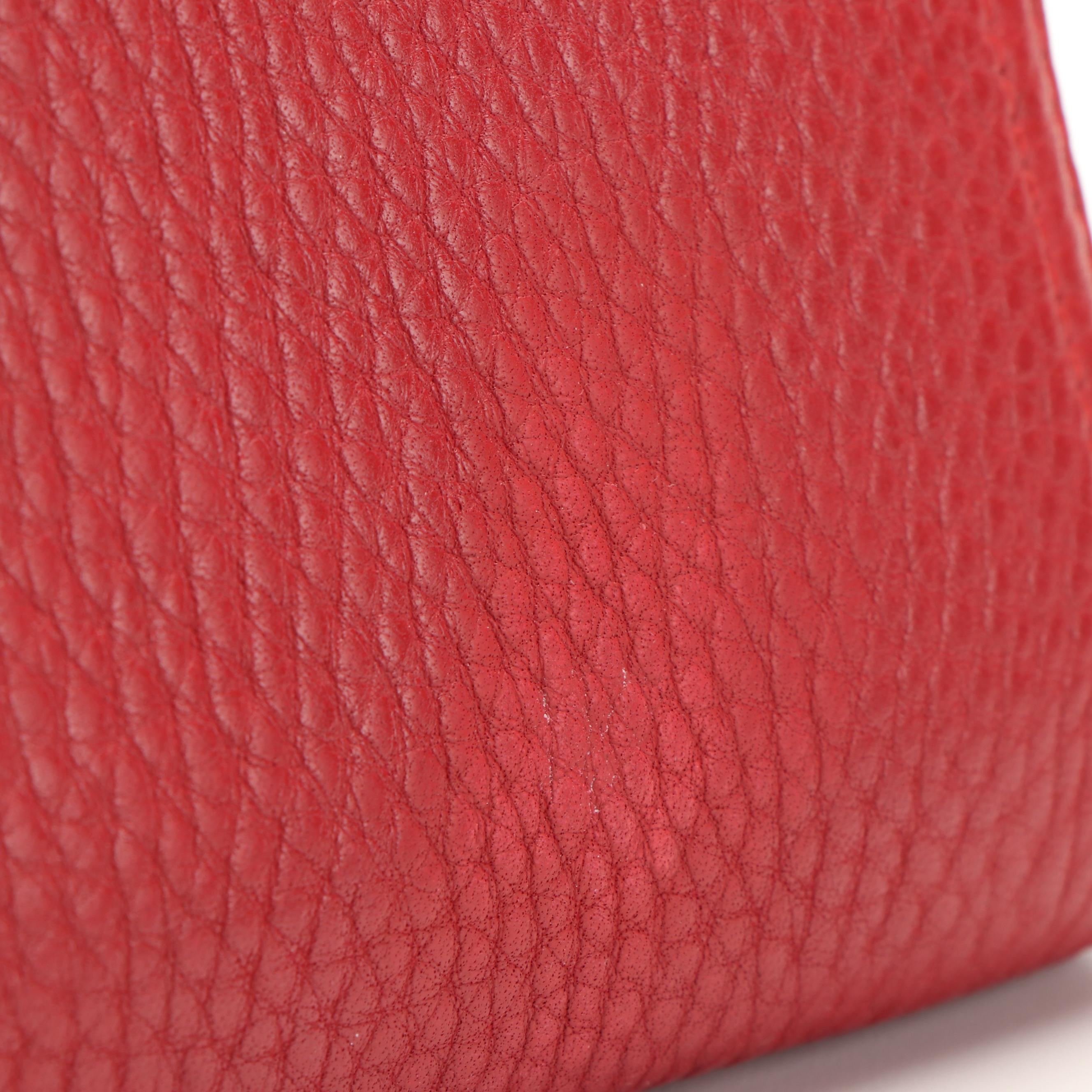Prada Zip Around Long Wallet in Red Saffiano Leather With Box
