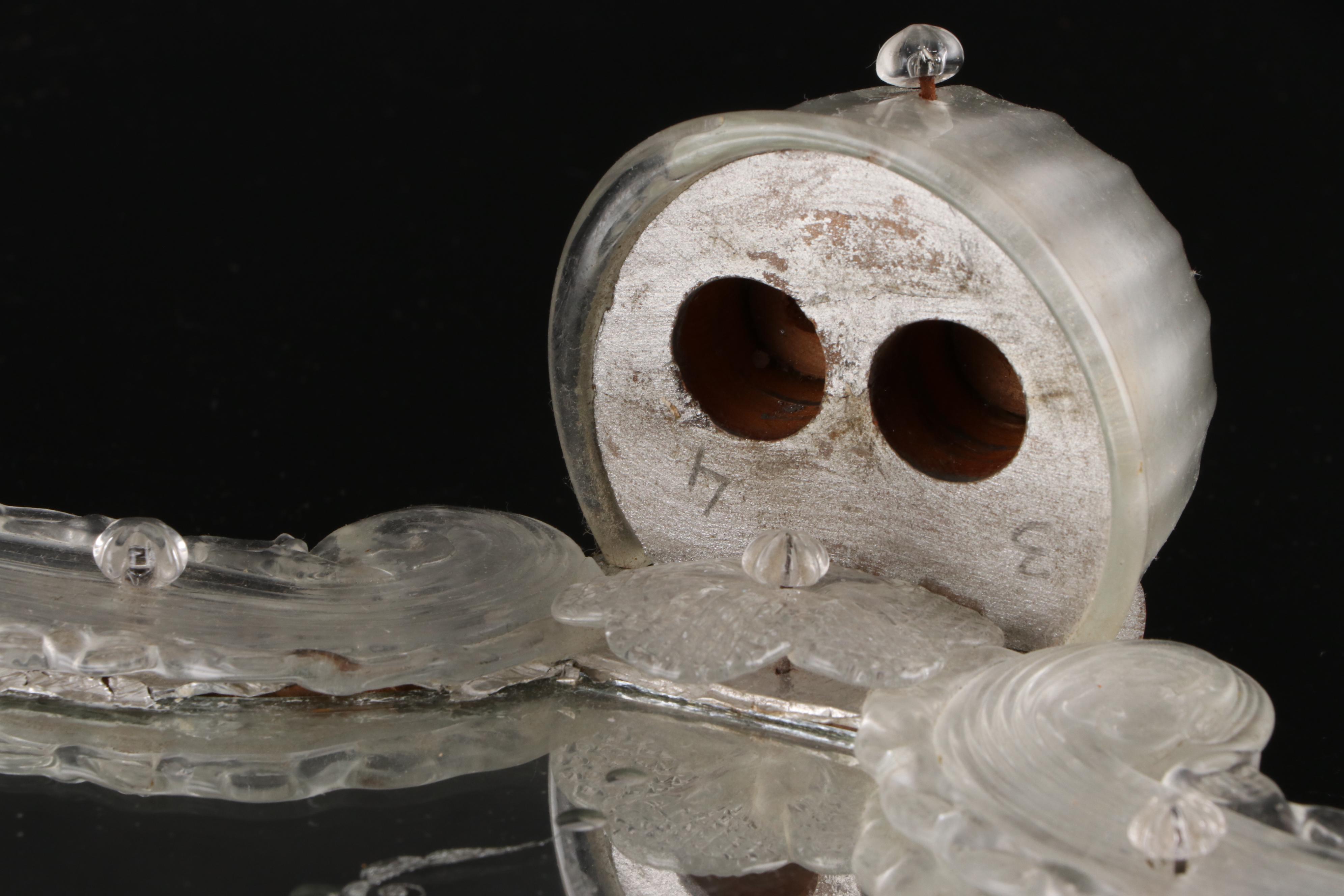 Venetian Etched Glass Wall Mirror with Candlesticks, Late 19th Century