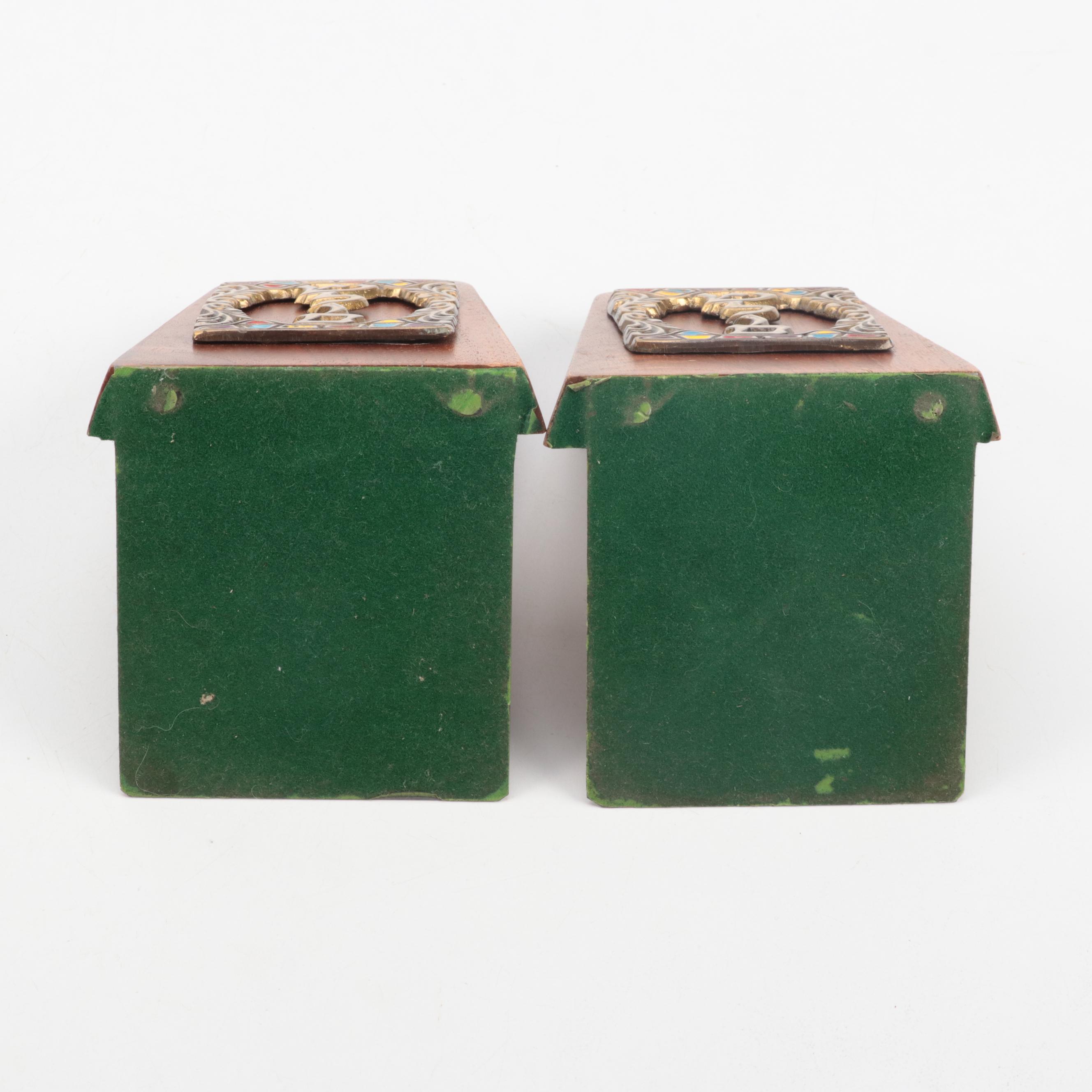 Brass Oil Menorahs With Yad Vashem Replica Candle Holder and Other Judaica