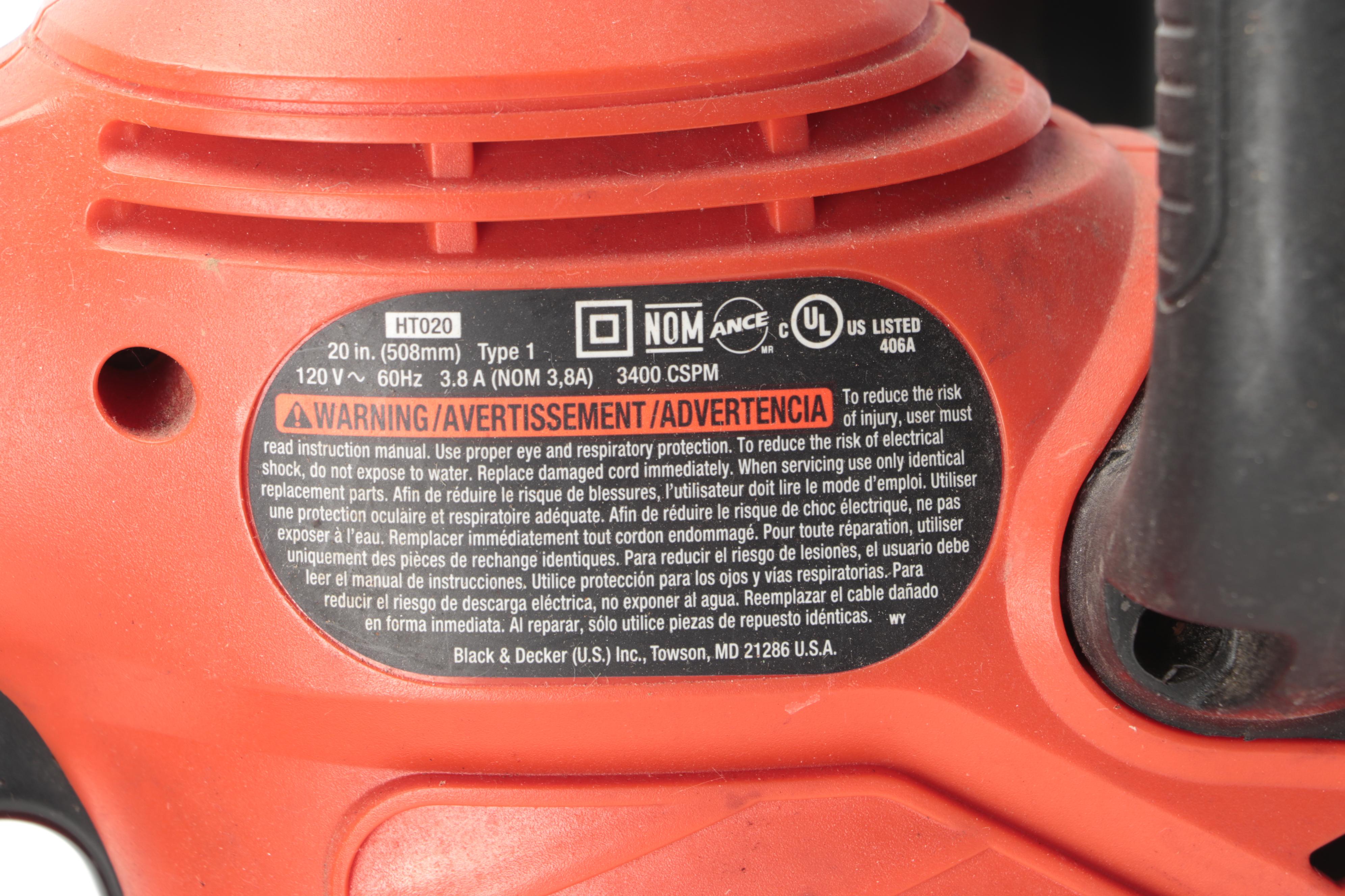 Delta Miter Saw, Ryobi Electric Chainsaw, Black+Decker Hedge Trimmer