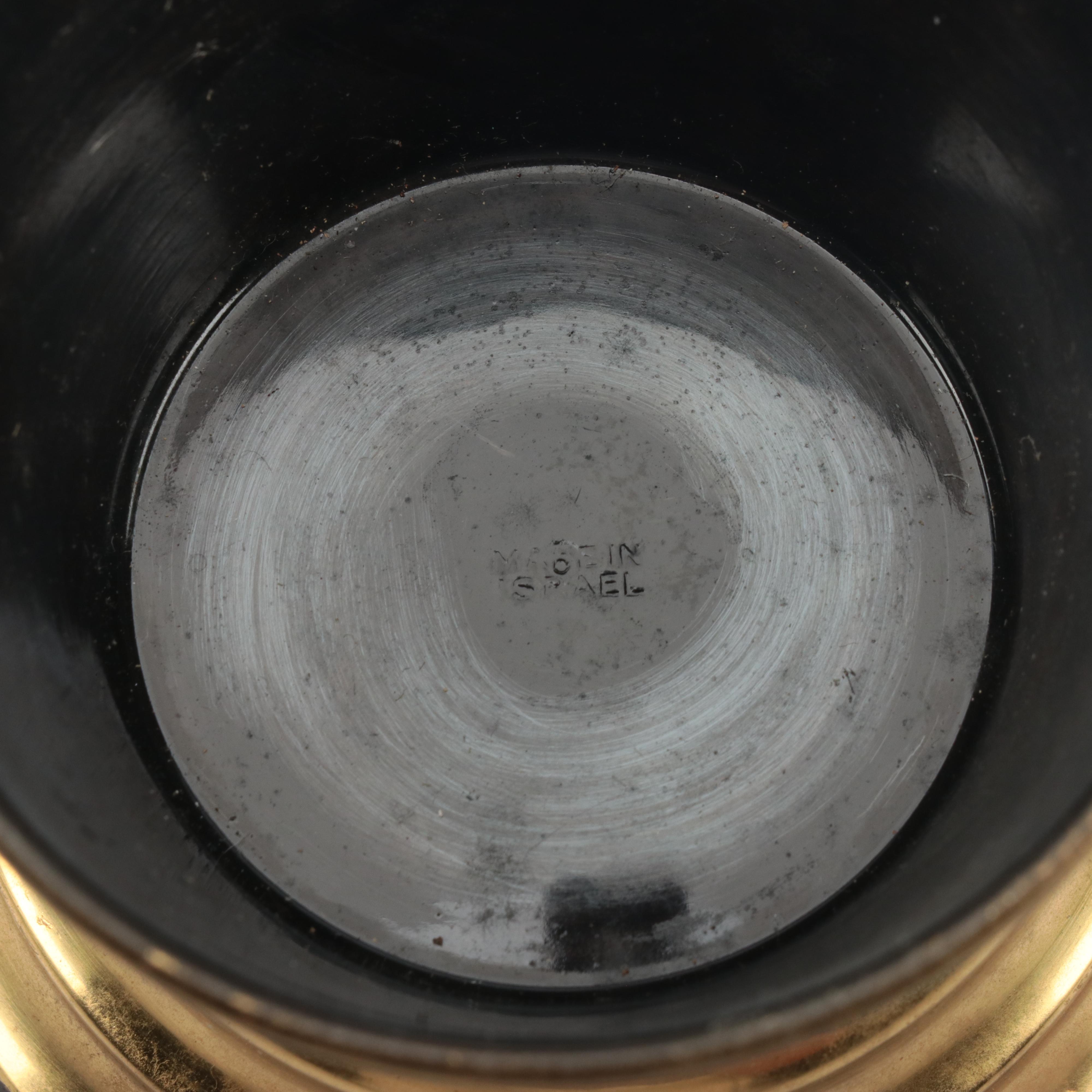 Israeli Patinated Metal Shabbat Candelabra, Menorah and Other Enamelware