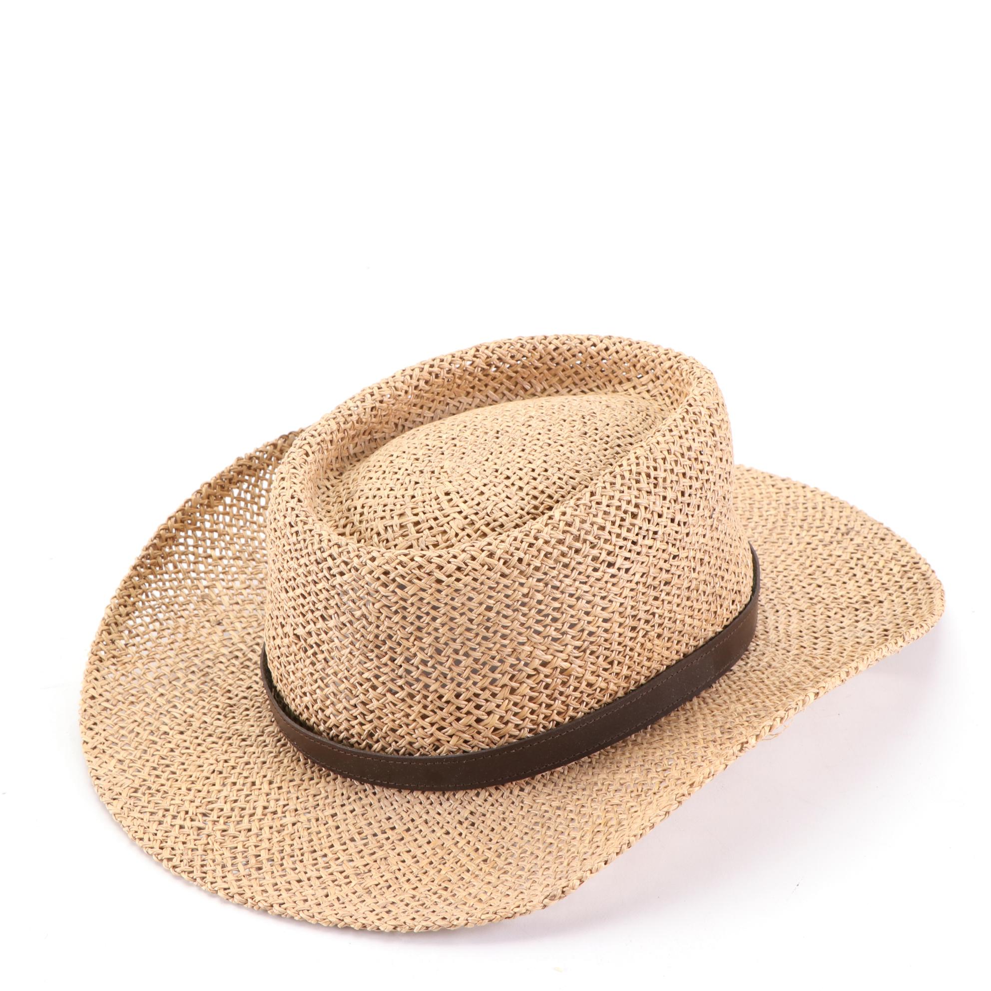 Stetson Roadrunner Pressed Straw Hat and Gambler Seagrass Straw Hat