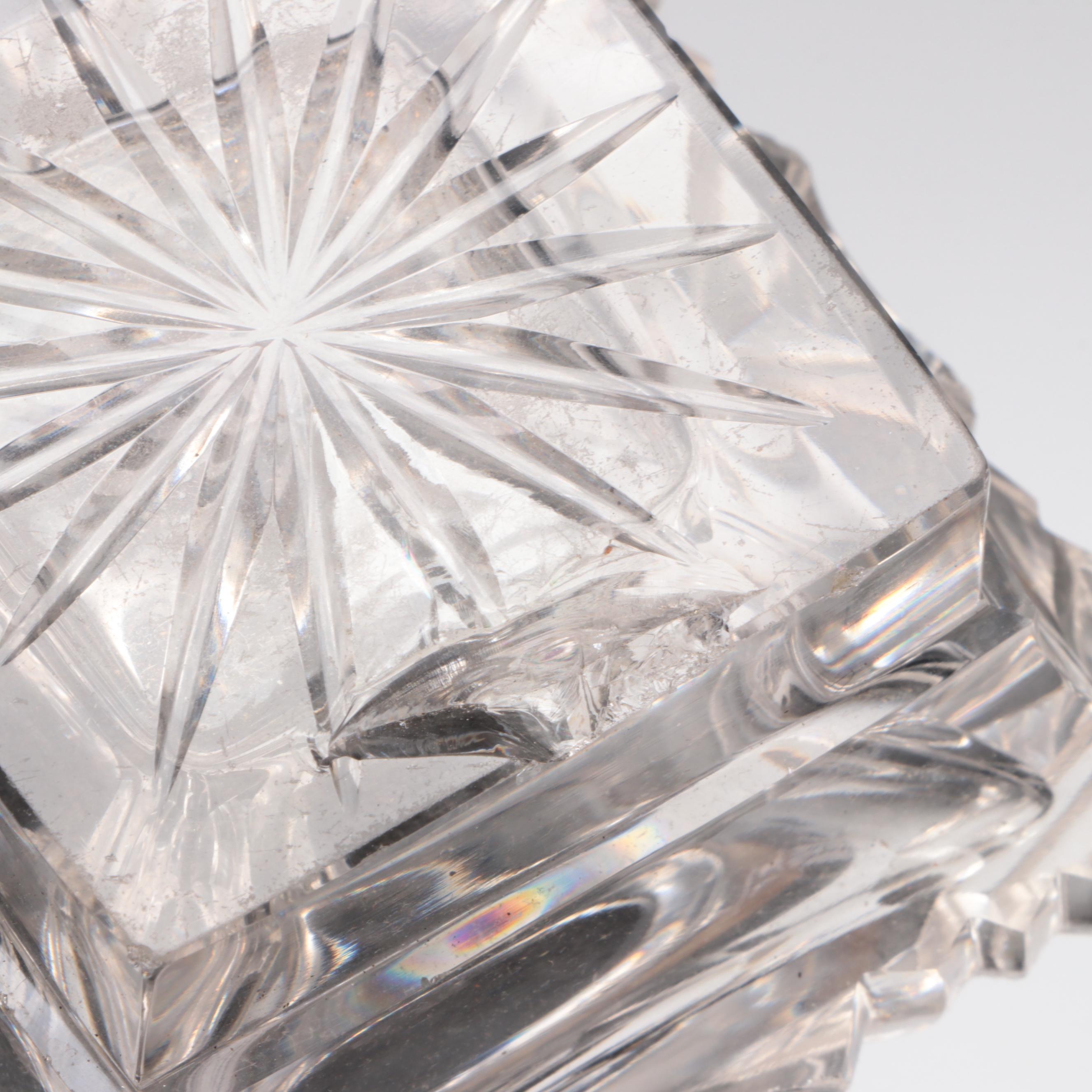 Victorian Inkwell Set with Other Mother-of-Pearl Spoon and Dish