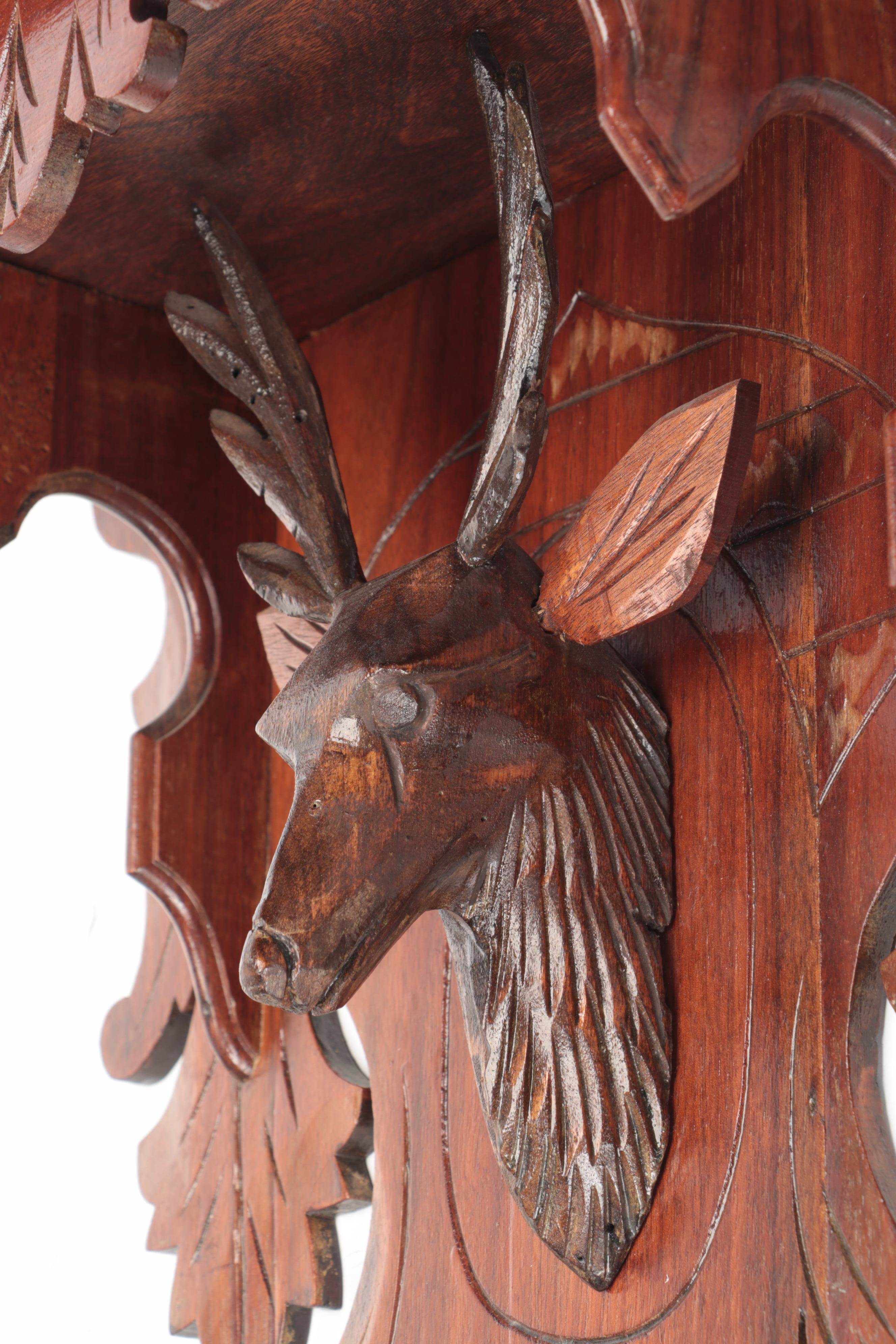 Black Forest Style Carved Wood Wall Shelf, Late 19th/ Early 20th Century