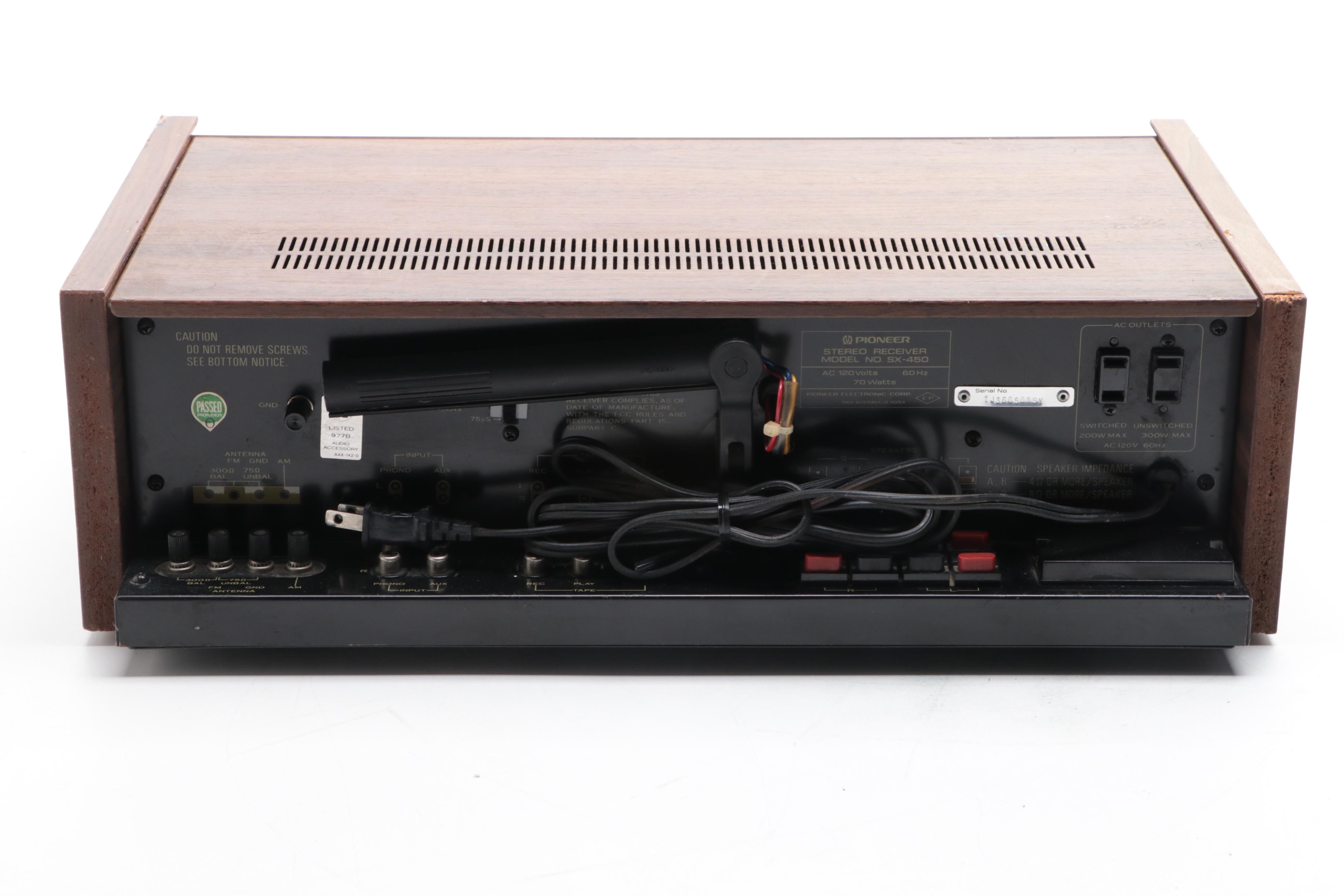 Pioneer Stereo Receiver, Mid to Late 20th Century
