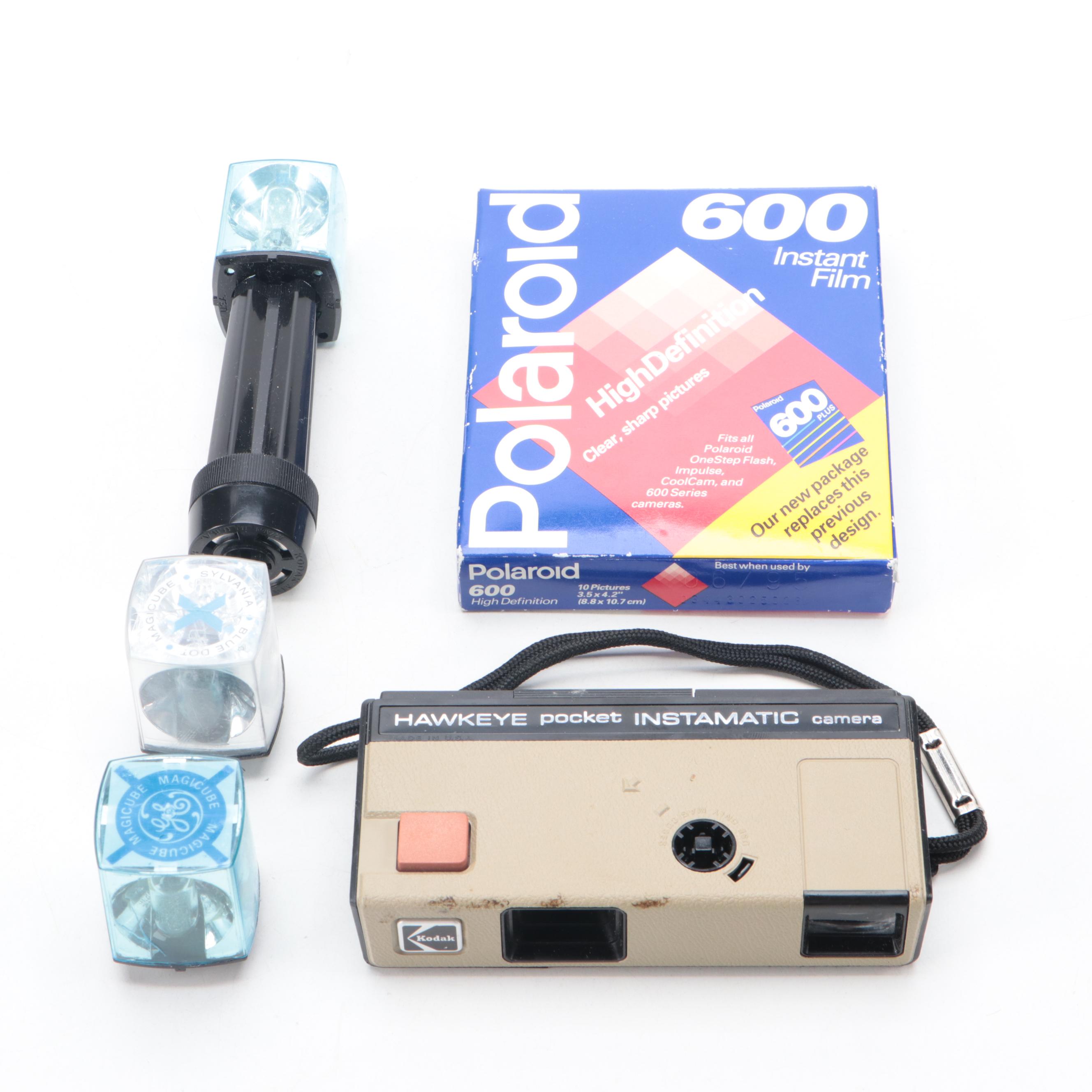Polaroid Sun 600 and SX-70 Instant Film Camera with More Cameras and Accessories