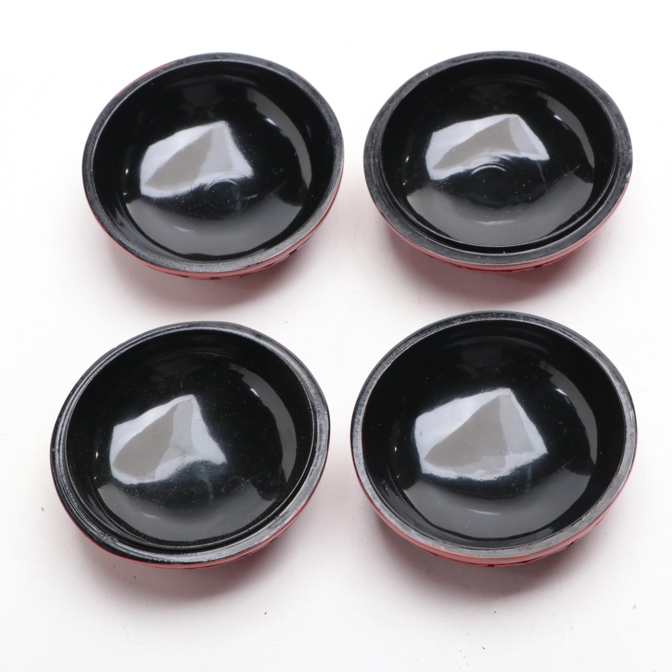 Cinnabar Lacquer Seal Paste Boxes and Matchbox Cover