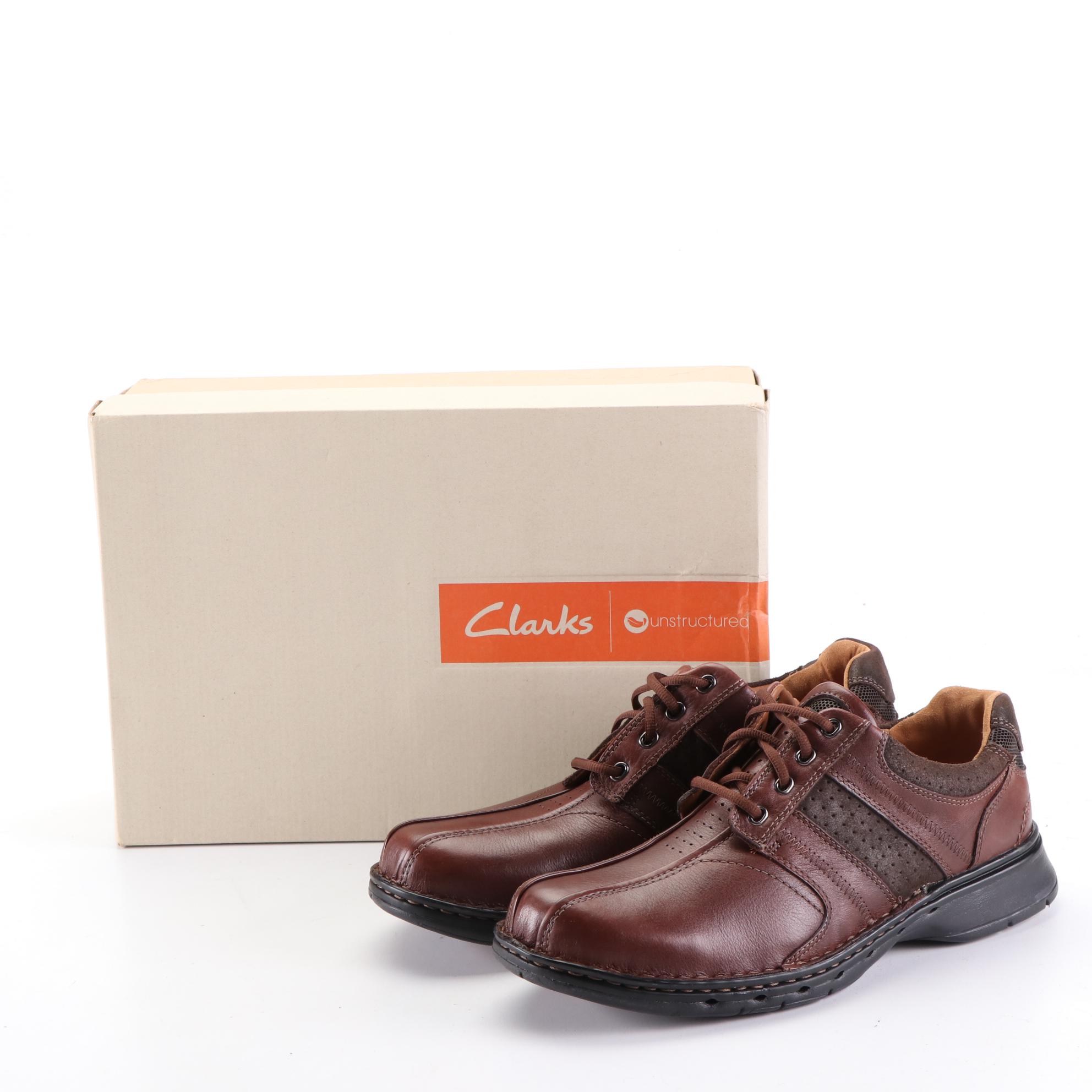 Men's Unstructured by Clarks Un.Coil Shoes in Leather with Box