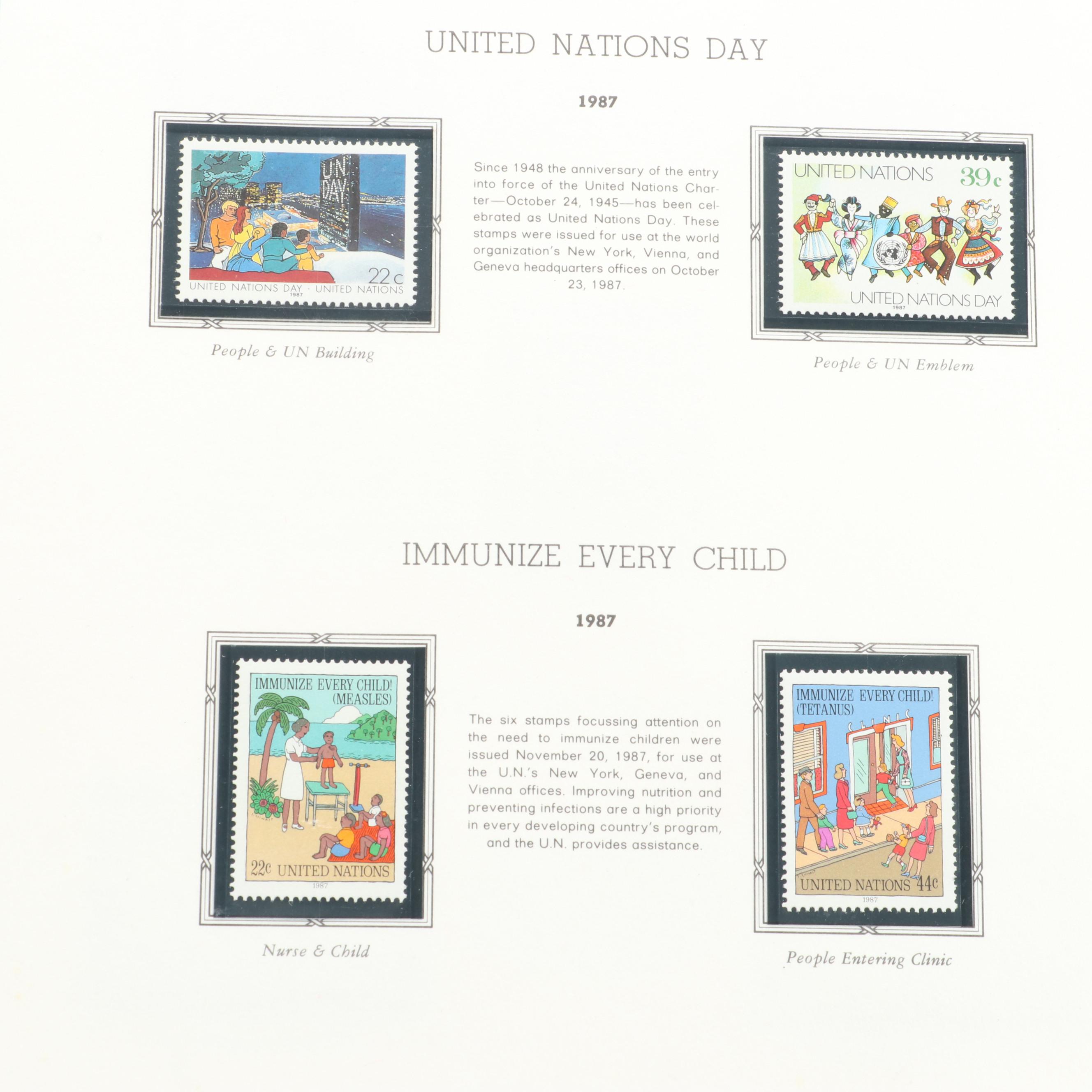 Extensive Collection of United Nations Stamps, First Day Covers, and Ephemera