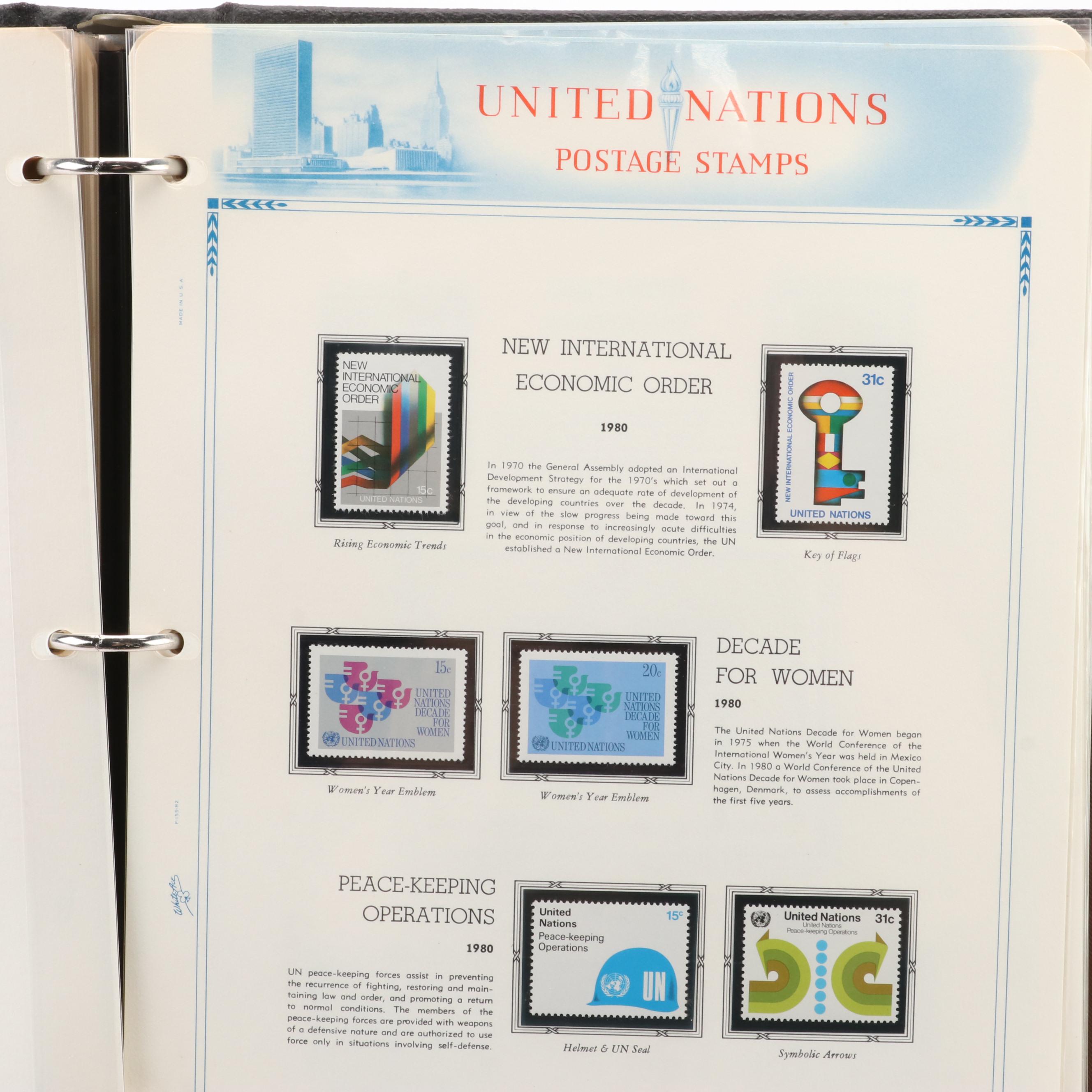 Extensive Collection of United Nations Stamps, First Day Covers, and Ephemera