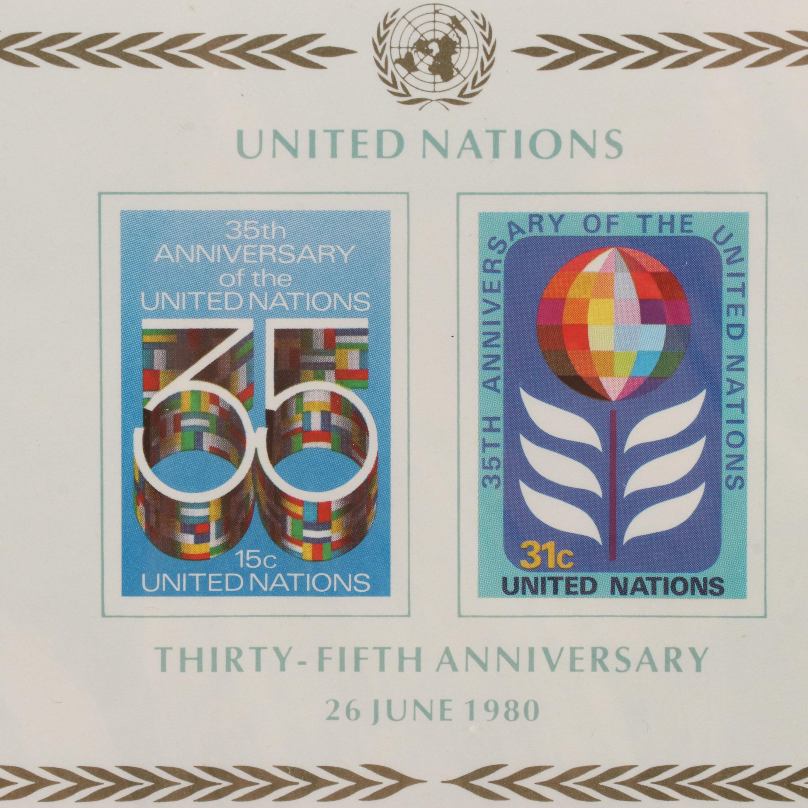 Extensive Collection of United Nations Stamps, First Day Covers, and Ephemera