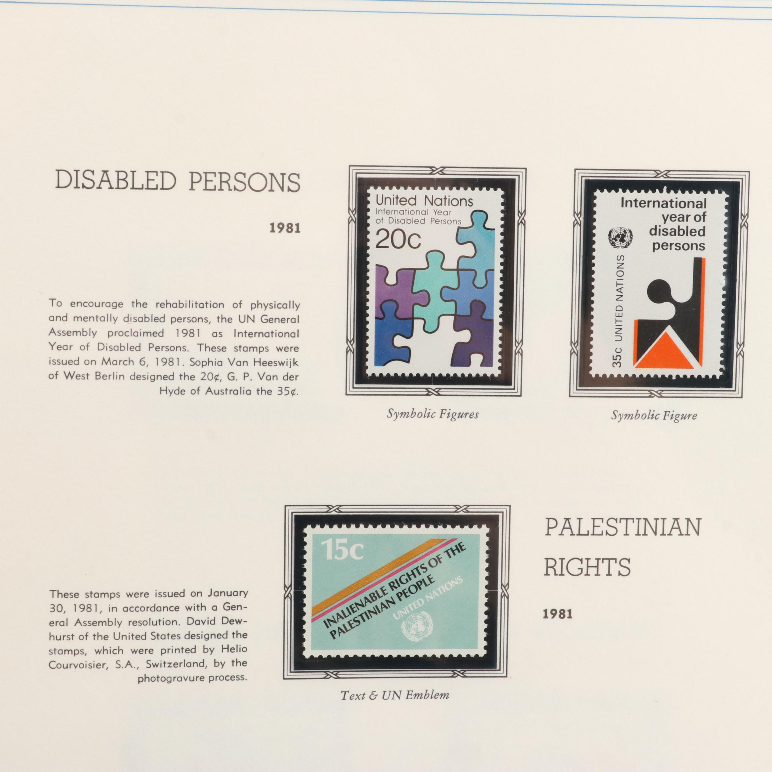 Extensive Collection of United Nations Stamps, First Day Covers, and Ephemera