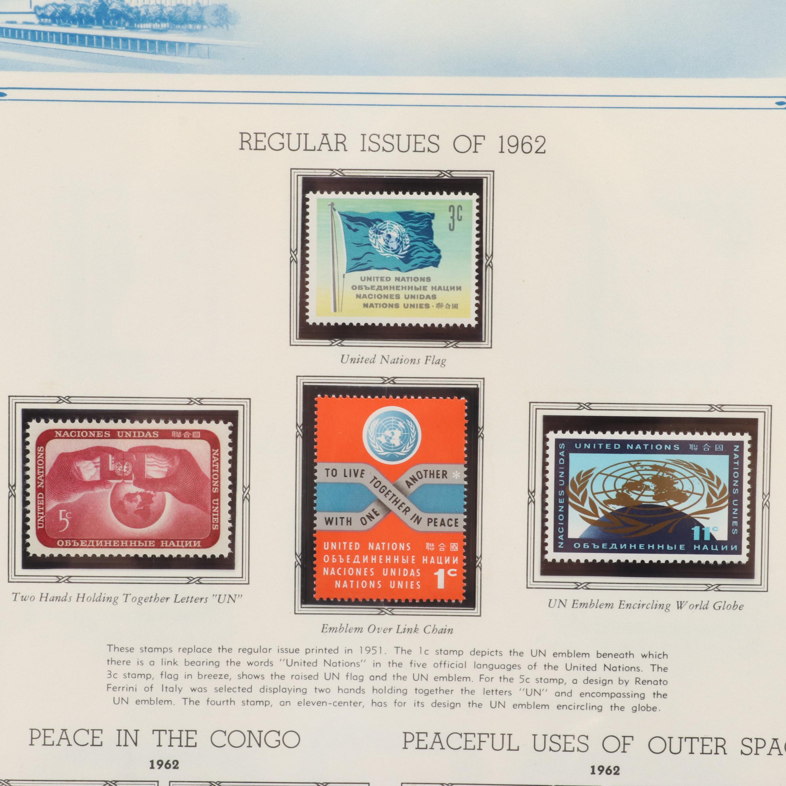 Extensive Collection of United Nations Stamps, First Day Covers, and Ephemera