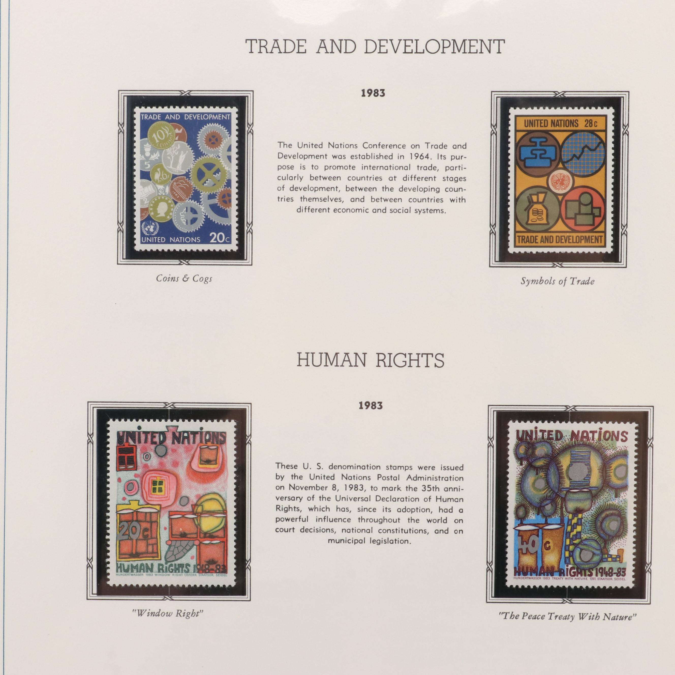 Extensive Collection of United Nations Stamps, First Day Covers, and Ephemera