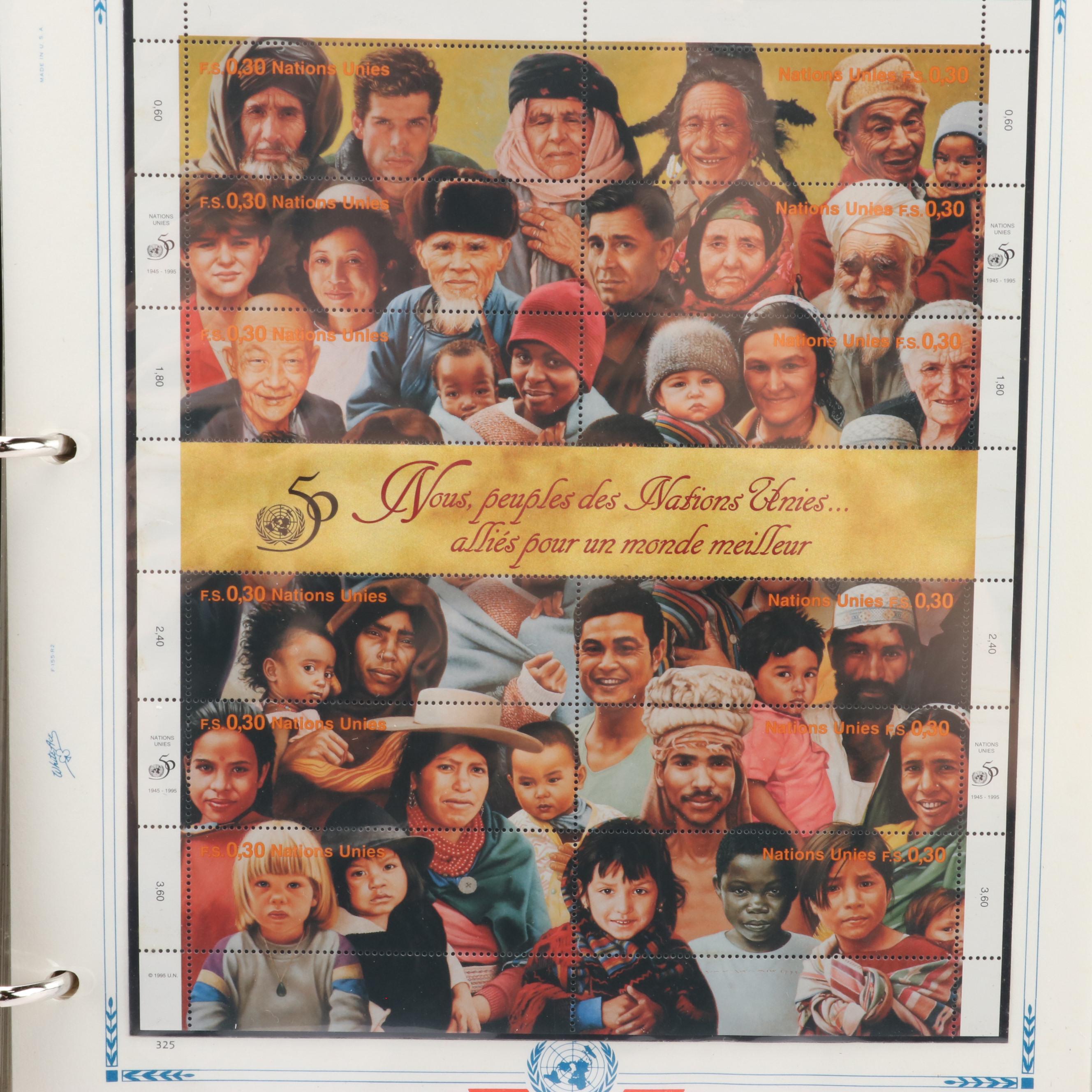 Extensive Collection of United Nations Stamps, First Day Covers, and Ephemera