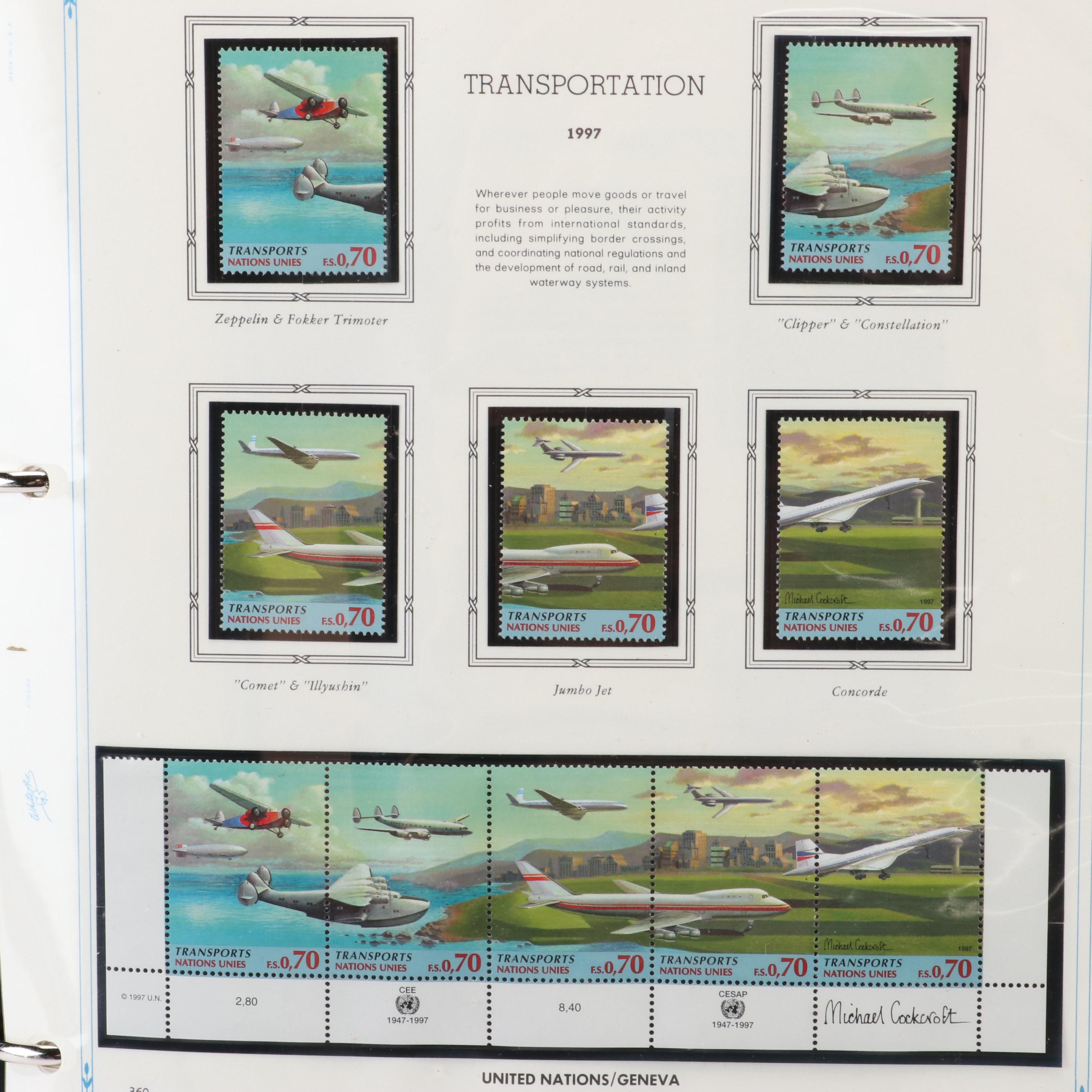 Extensive Collection of United Nations Stamps, First Day Covers, and Ephemera