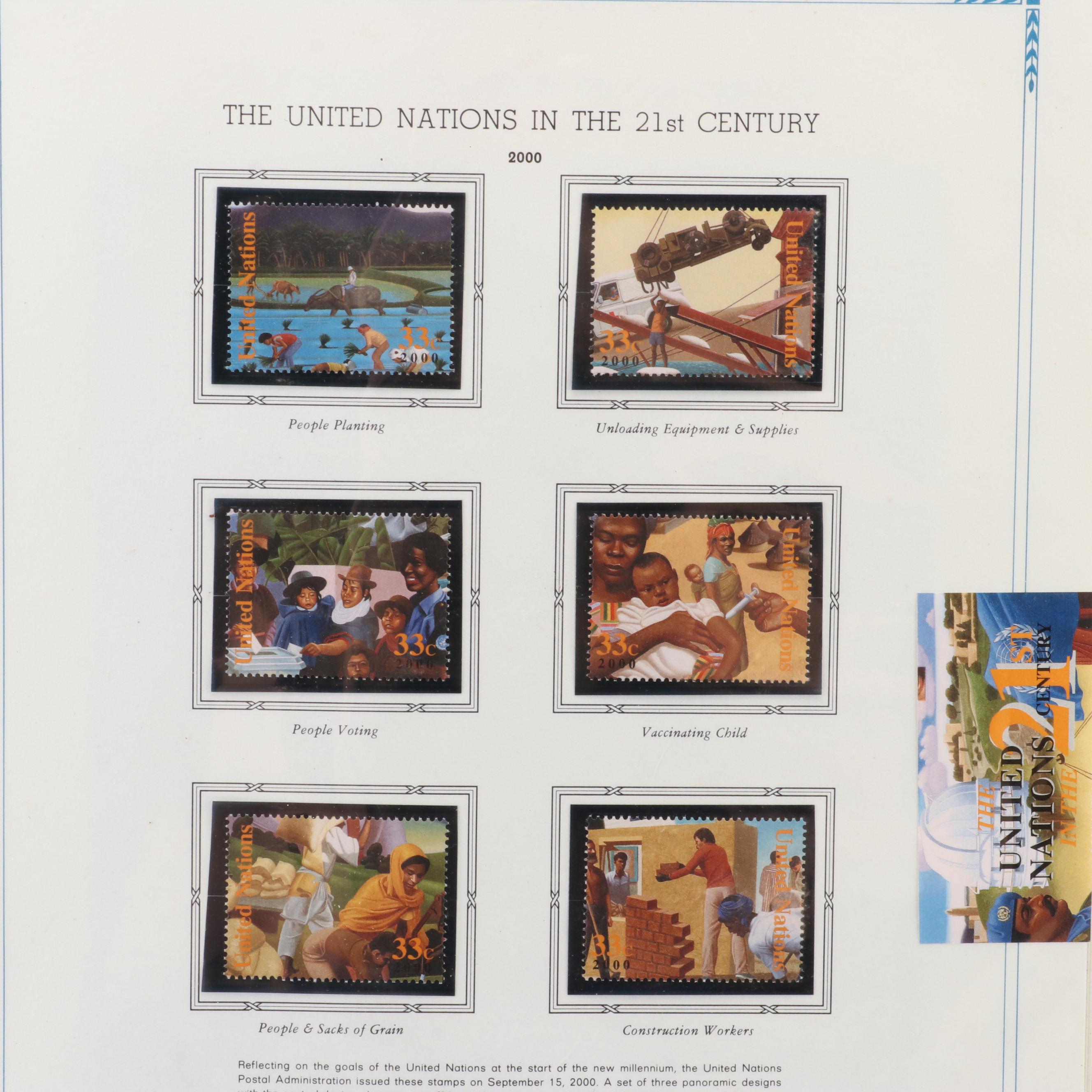 Extensive Collection of United Nations Stamps, First Day Covers, and Ephemera