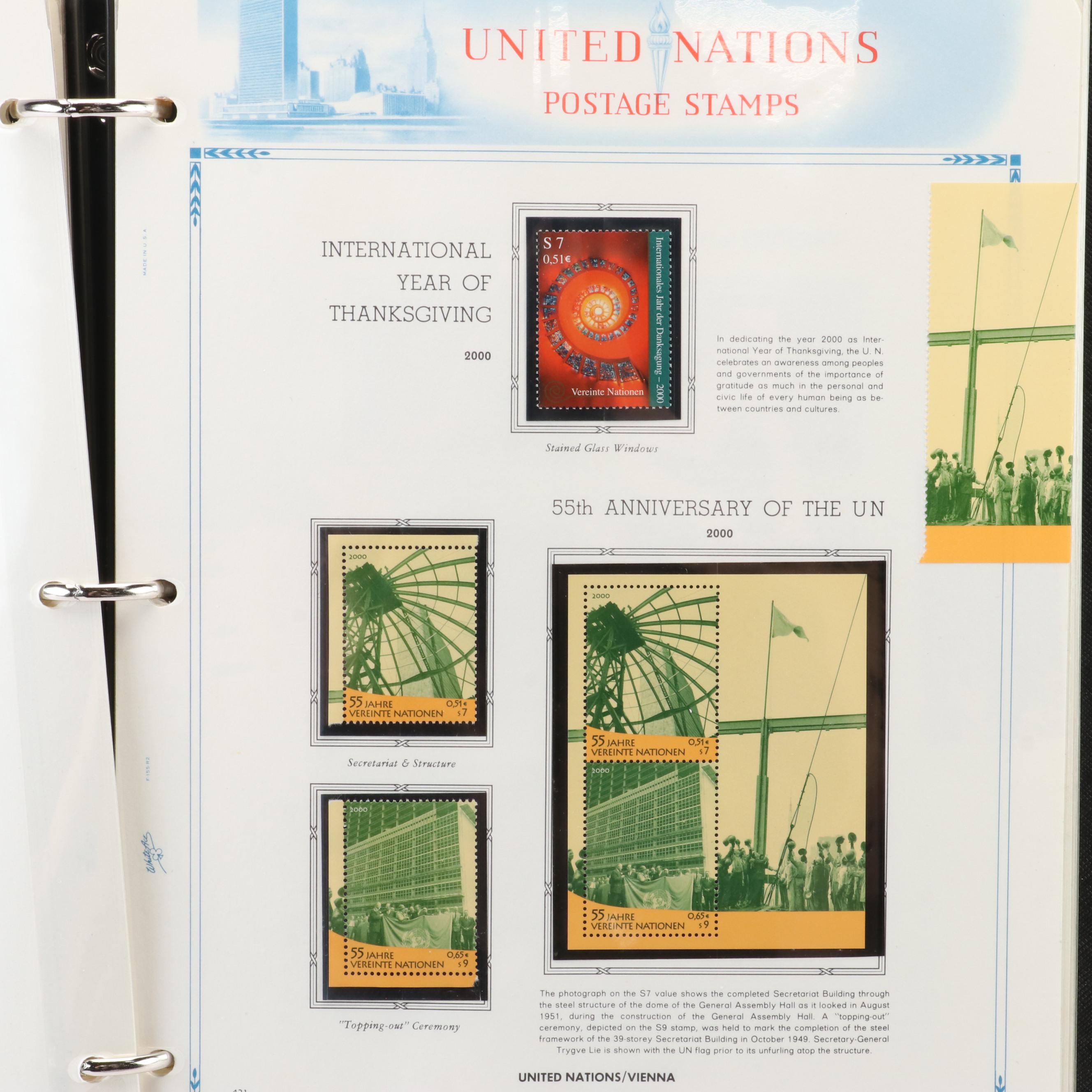 Extensive Collection of United Nations Stamps, First Day Covers, and Ephemera
