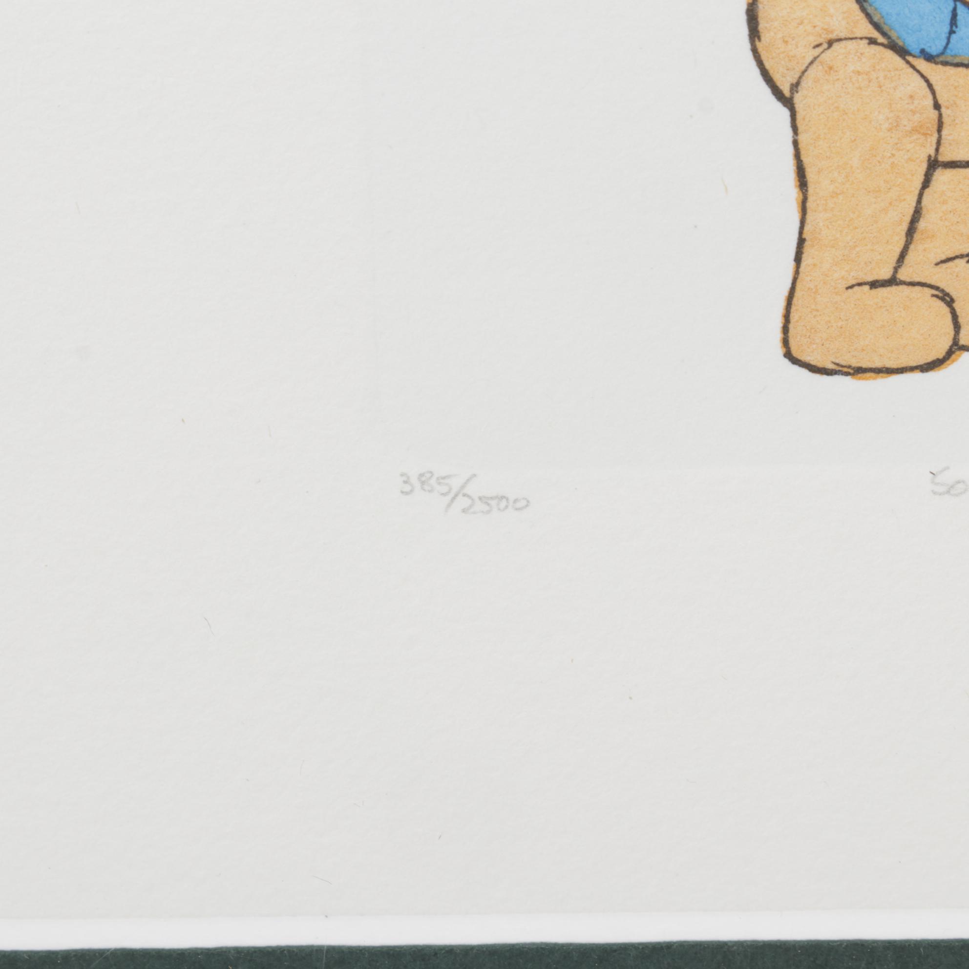 Sowa & Reiser for Disney Hand-Colored Etching "Winnie the Pooh," Circa 2008
