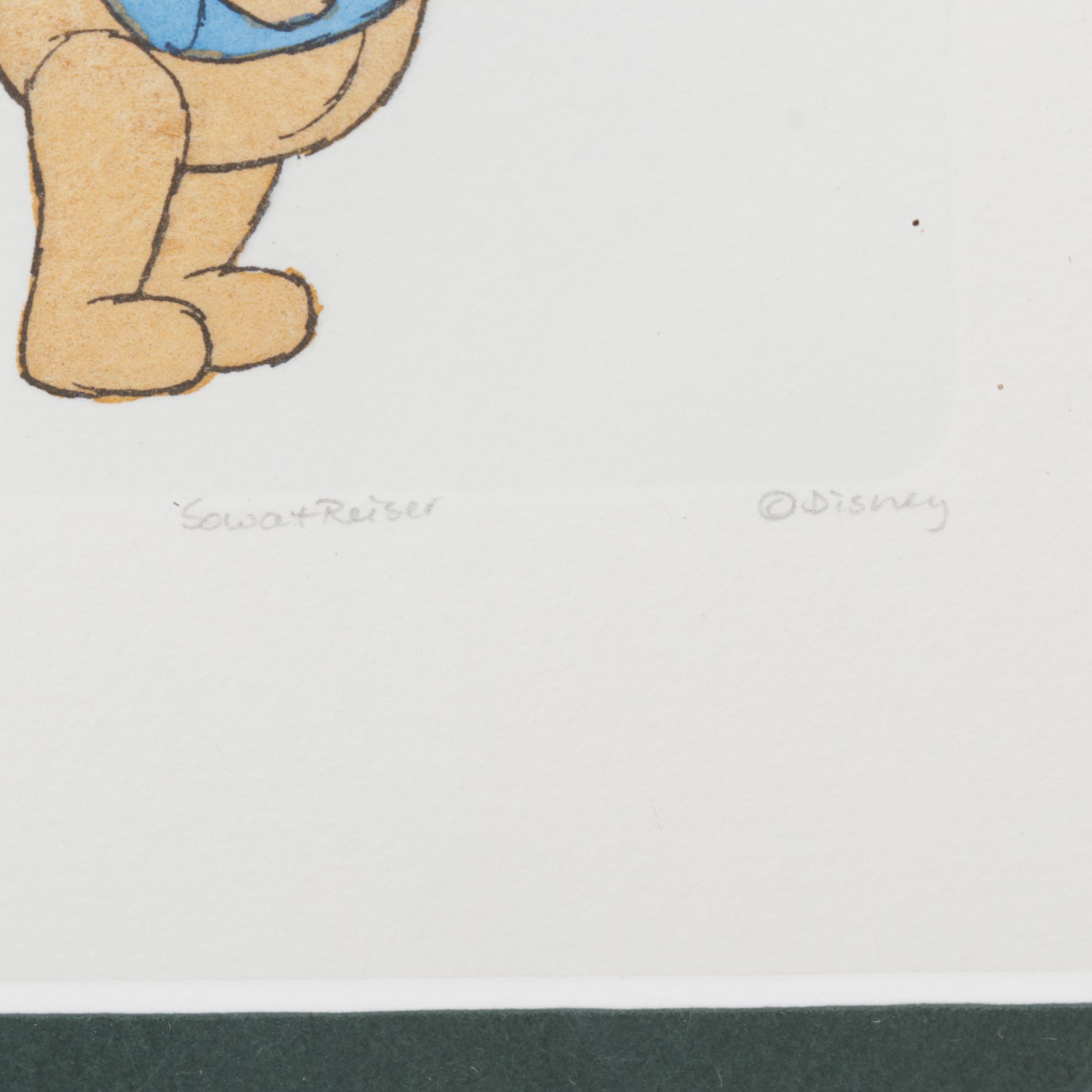 Sowa & Reiser for Disney Hand-Colored Etching "Winnie the Pooh," Circa 2008