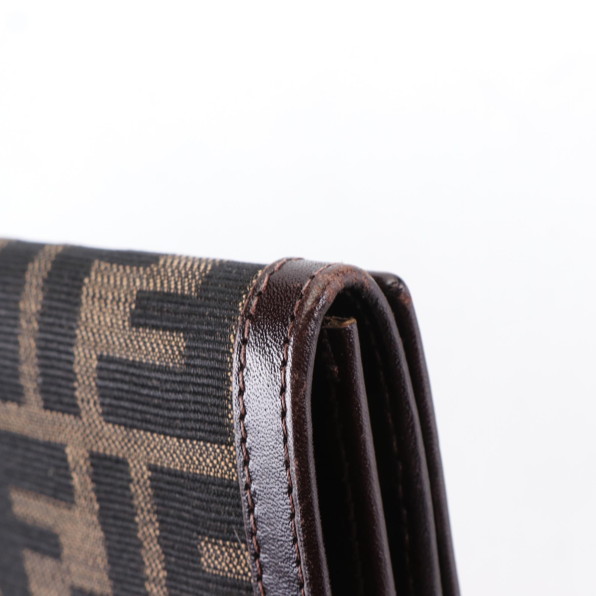Fendi Continental Wallet in Zucca Canvas and Leather