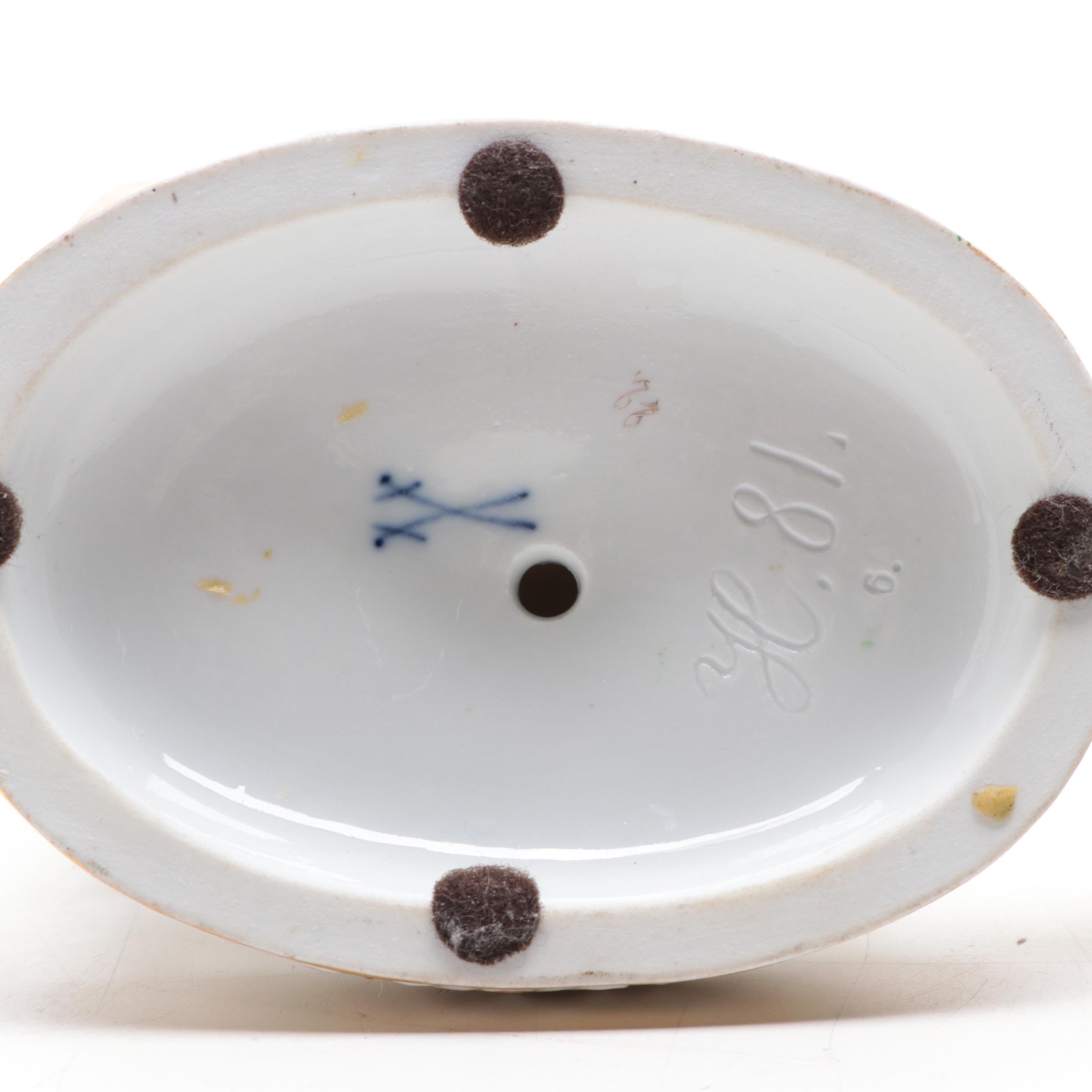 Meissen Porcelain Boy and Girl with Goats Figurines