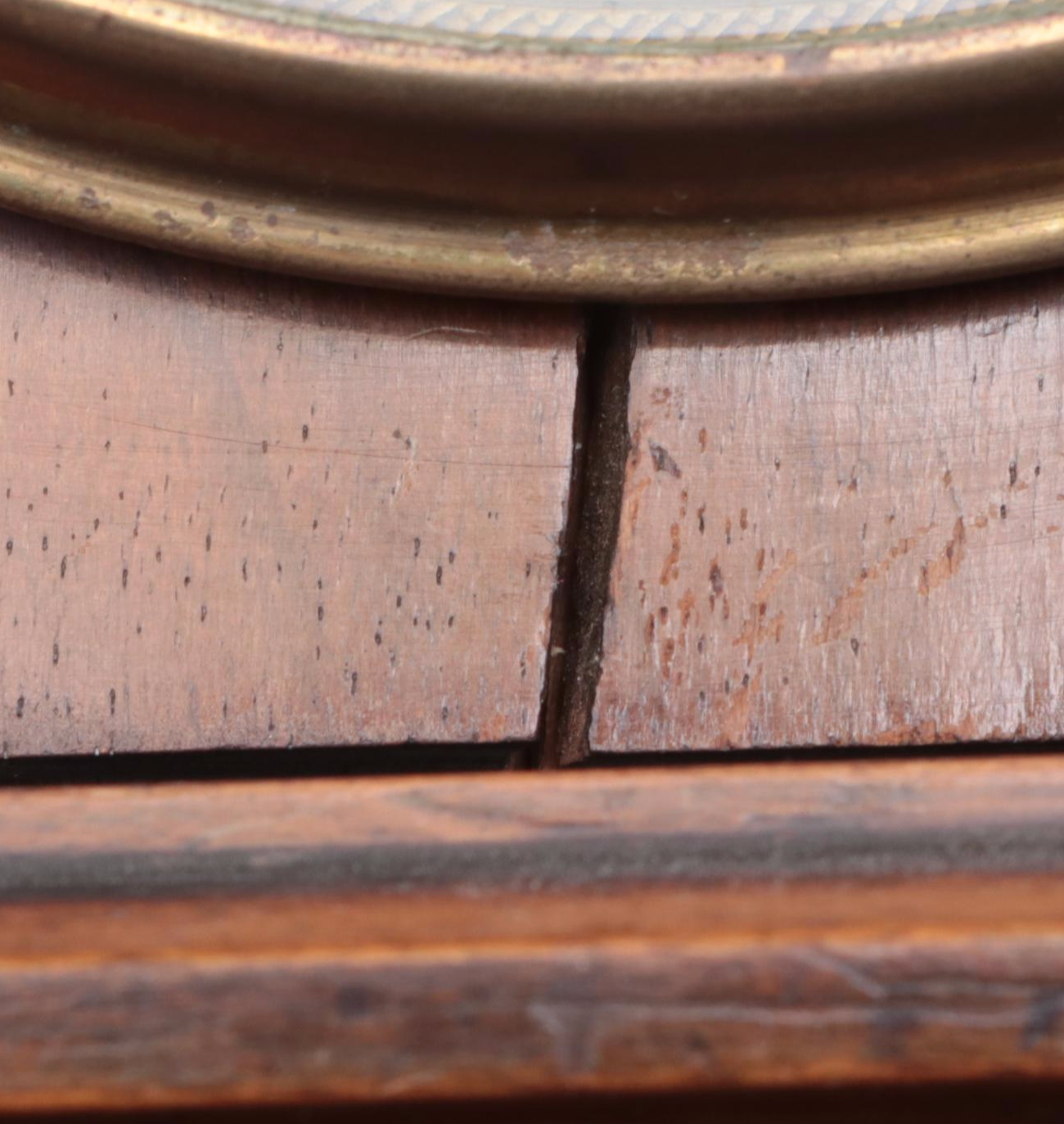 Late Victorian Wood Wall Clock with Thermometer and Barometer