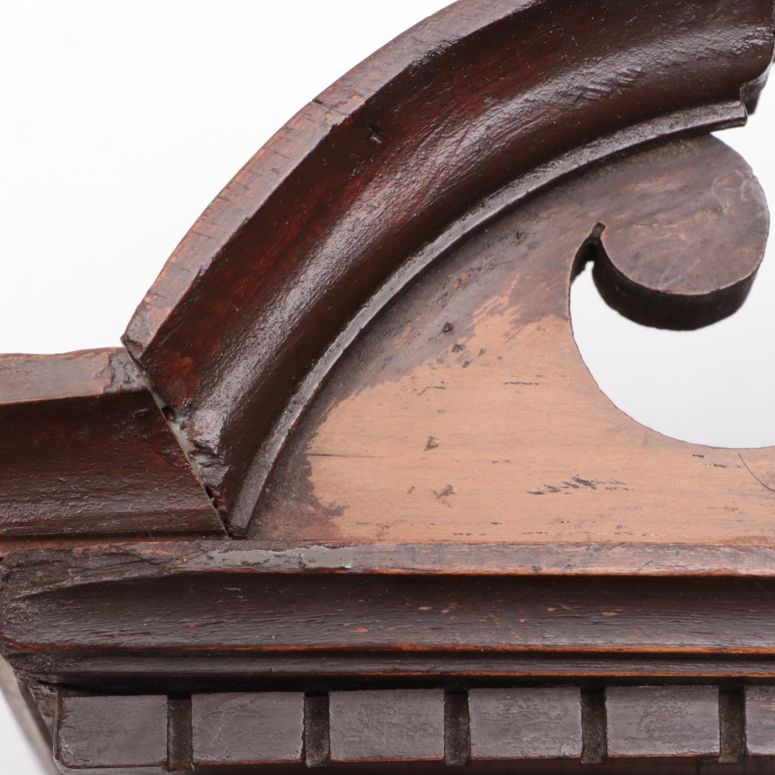 Late Victorian Wood Wall Clock with Thermometer and Barometer
