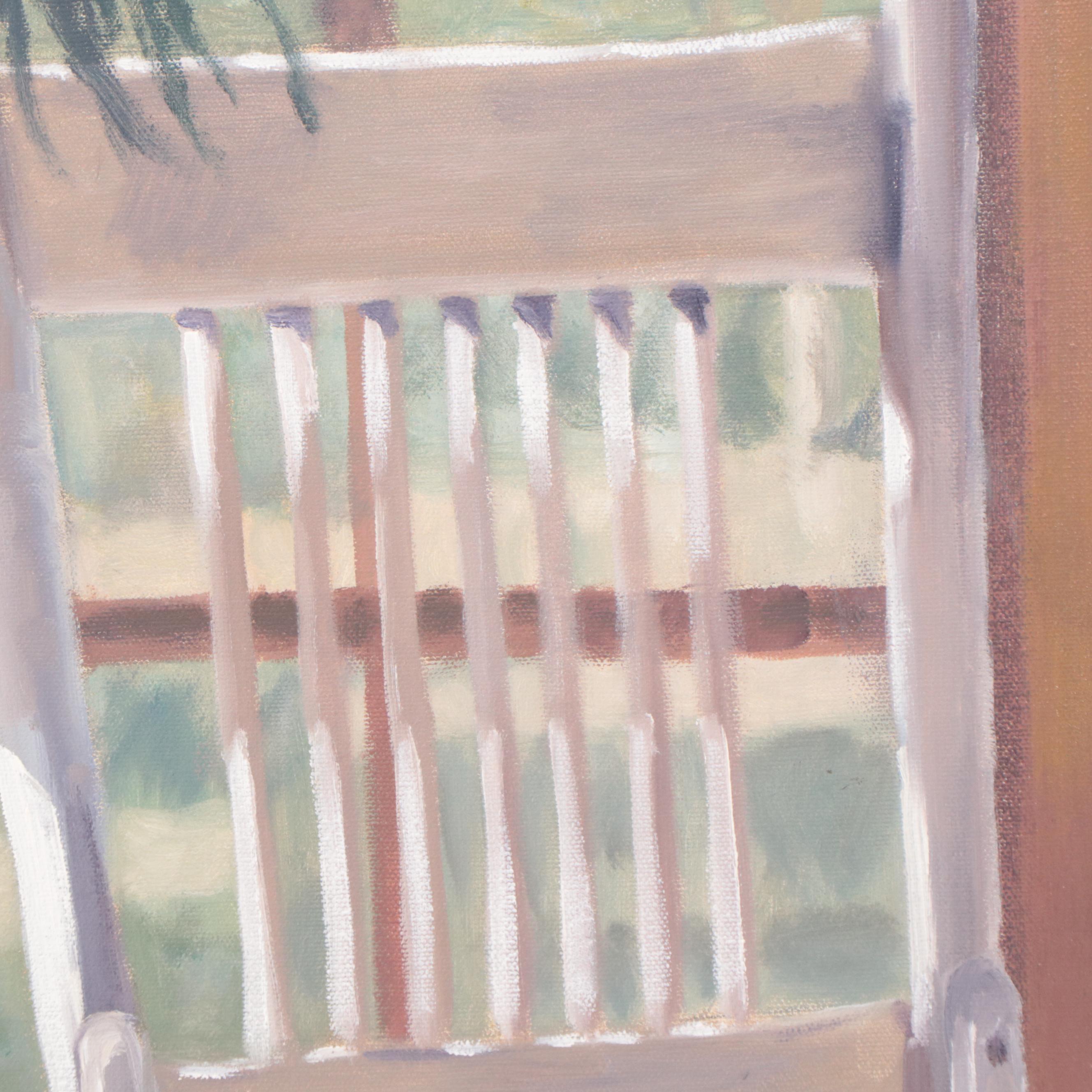 Patty MacInnis Still Life Oil Painting of Chair By Window