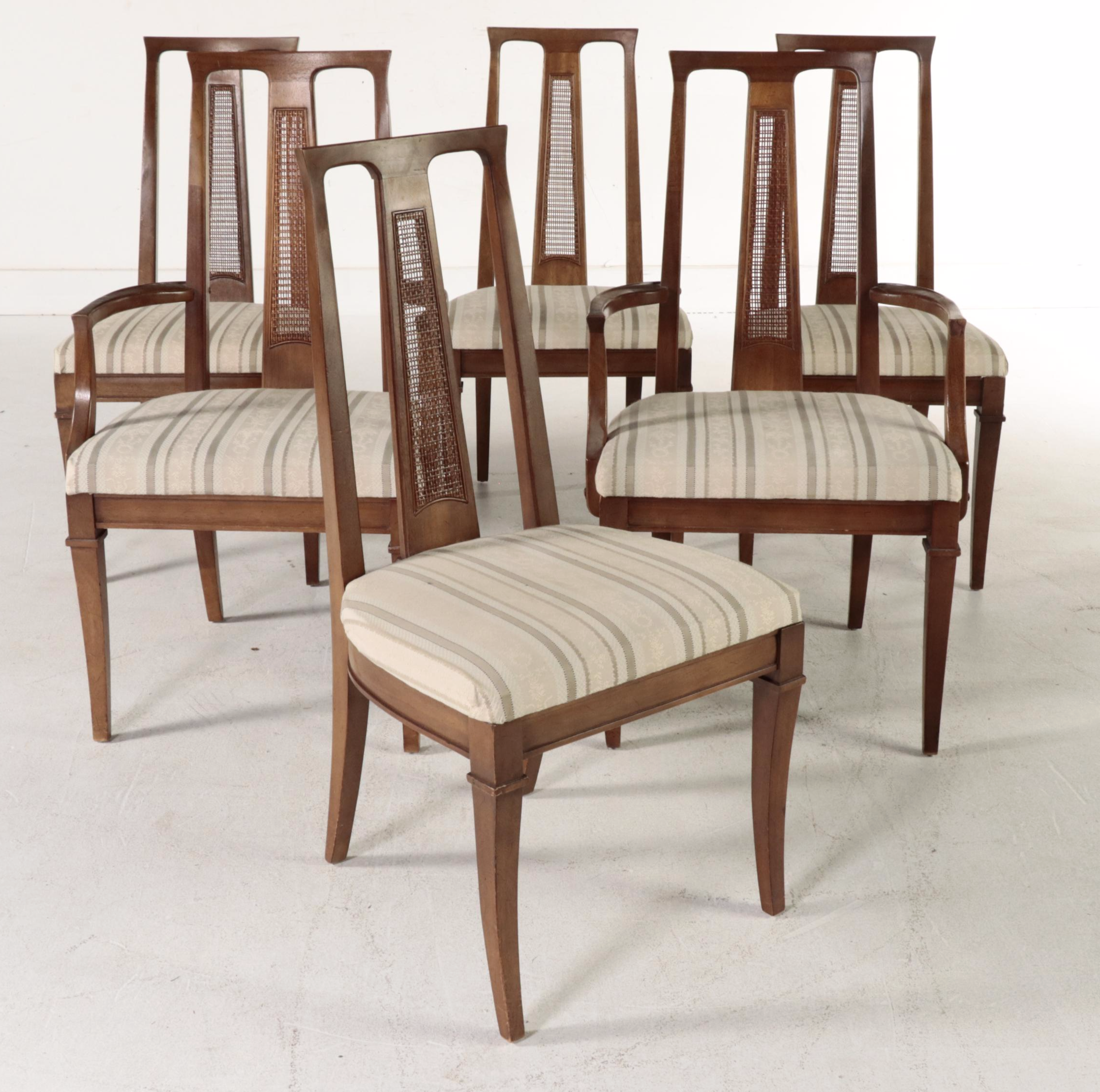 Triune by Drexel Fruitwood Dining Table and 6 Chairs