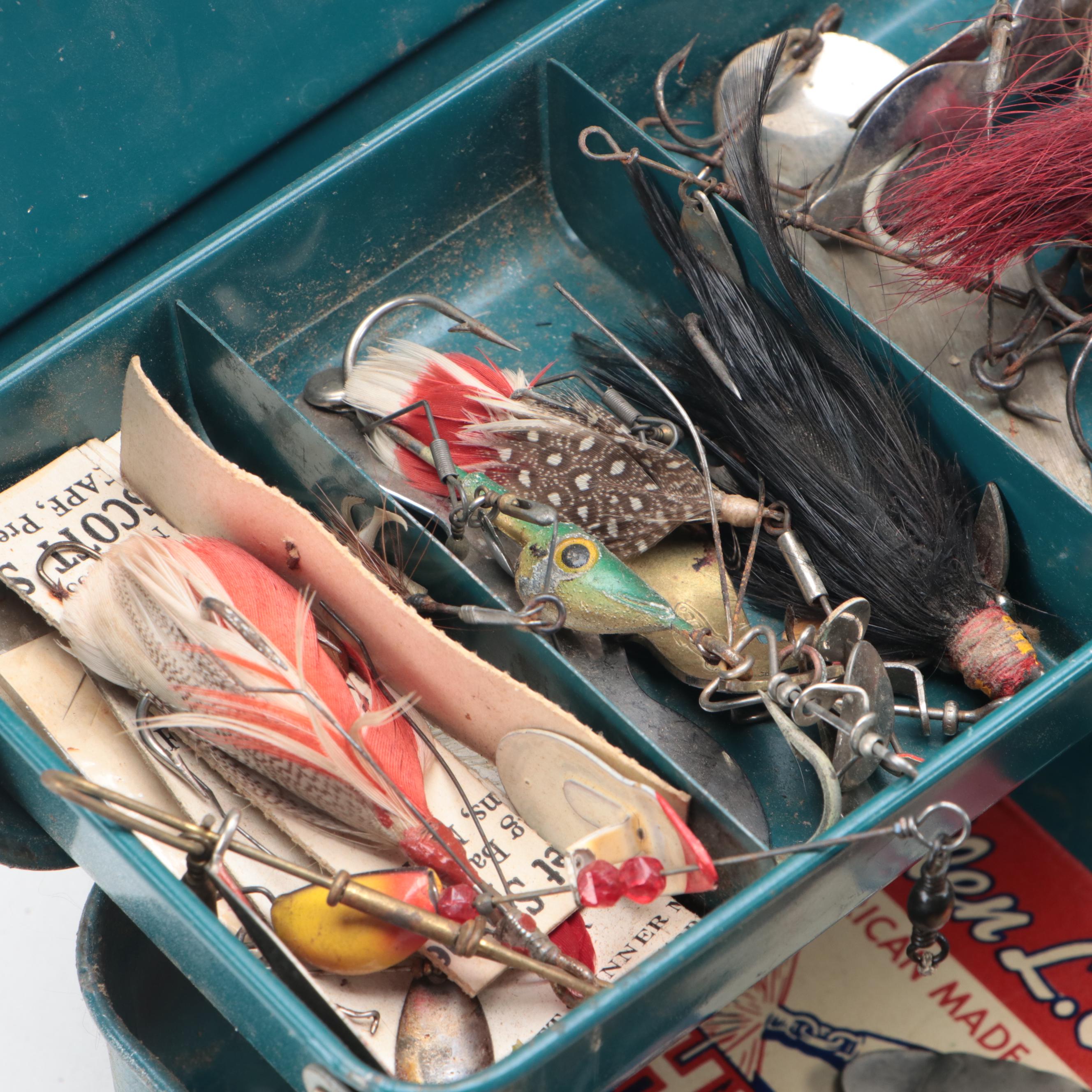 Tackle Box with Fishing Lure and Gear Collection
