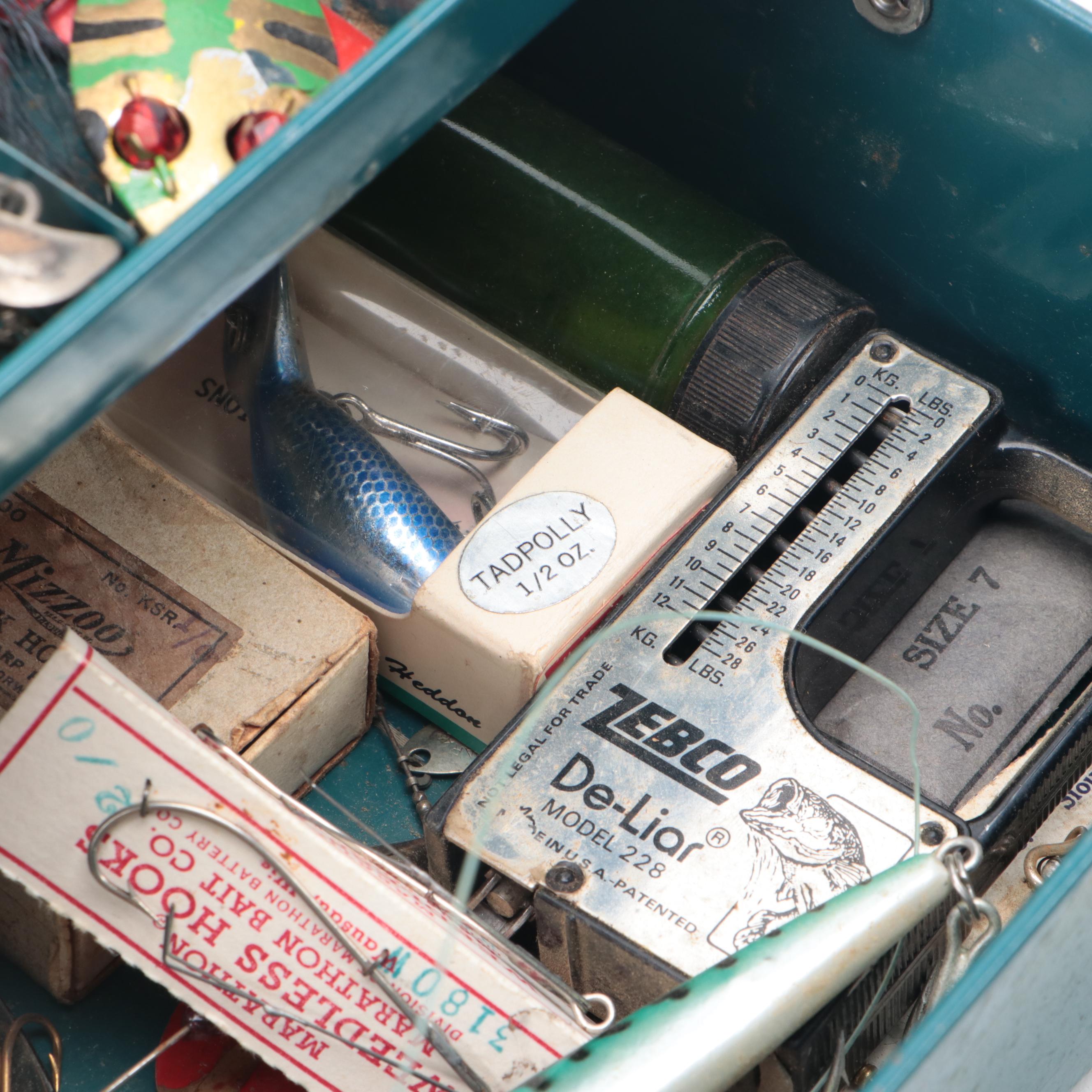 Tackle Box with Fishing Lure and Gear Collection