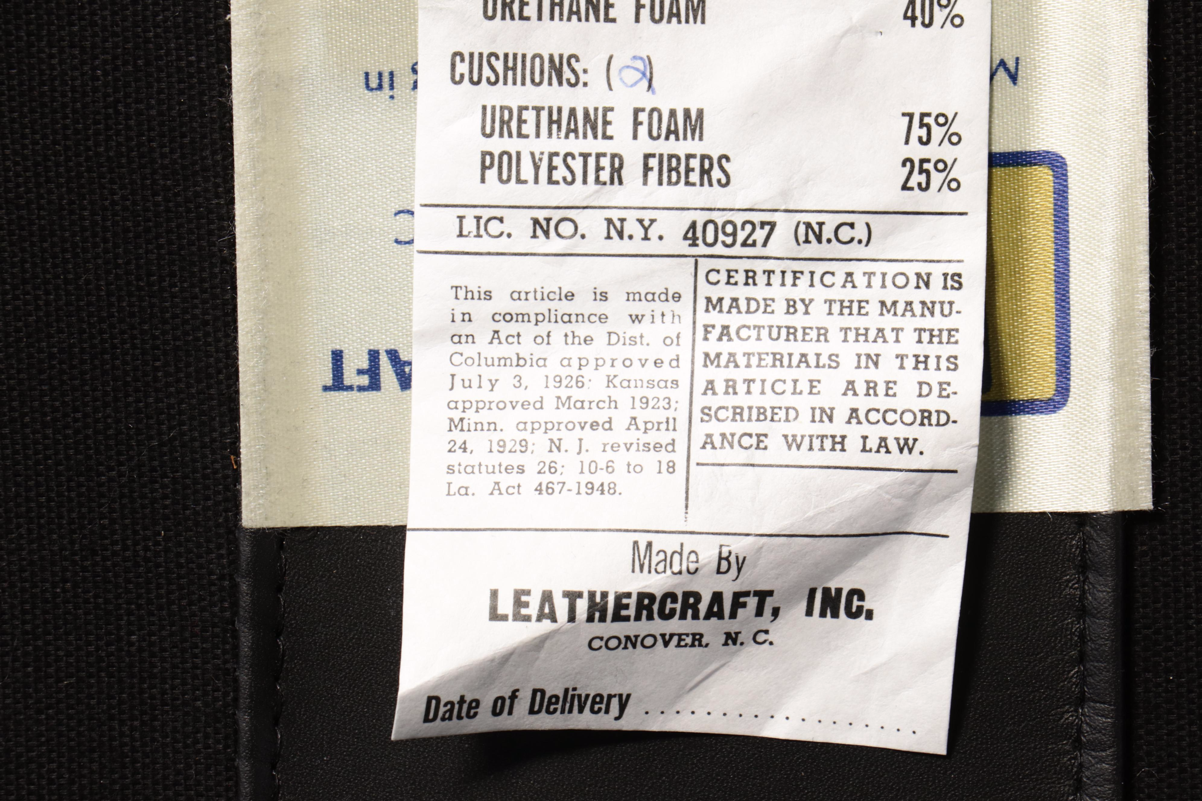 Leathercraft Contemporary Black Leather-Upholstered Sectional Sofa