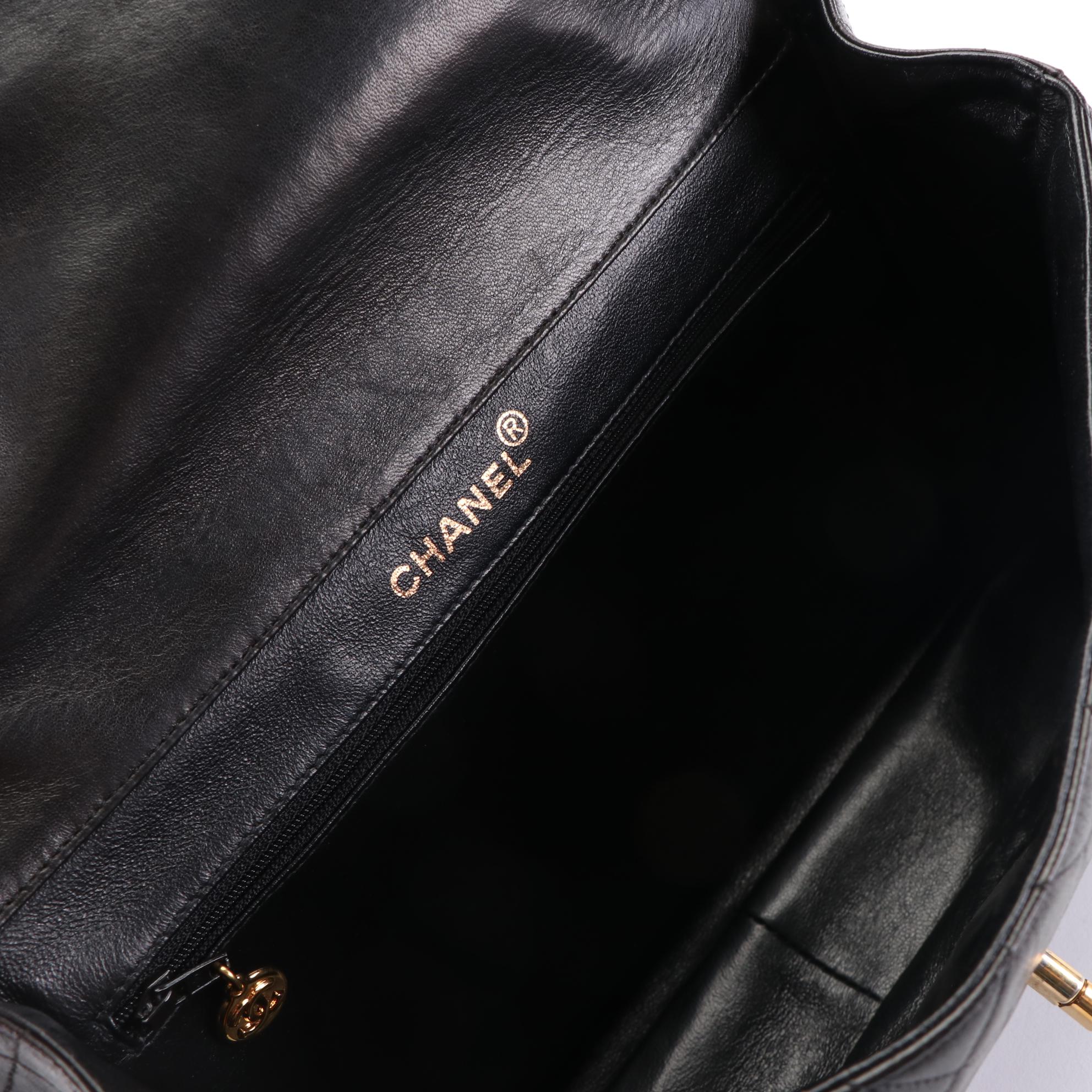 Chanel Jumbo Double Sided Flap Shoulder Bag in Black Matelassé Leather