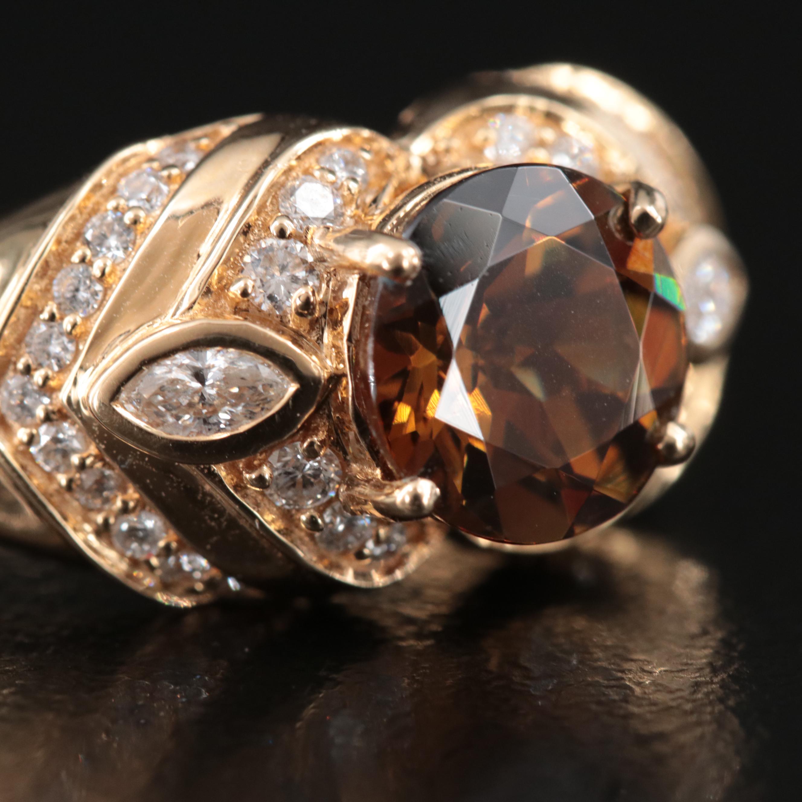 Chromia 18K Andradite and Diamond Ring