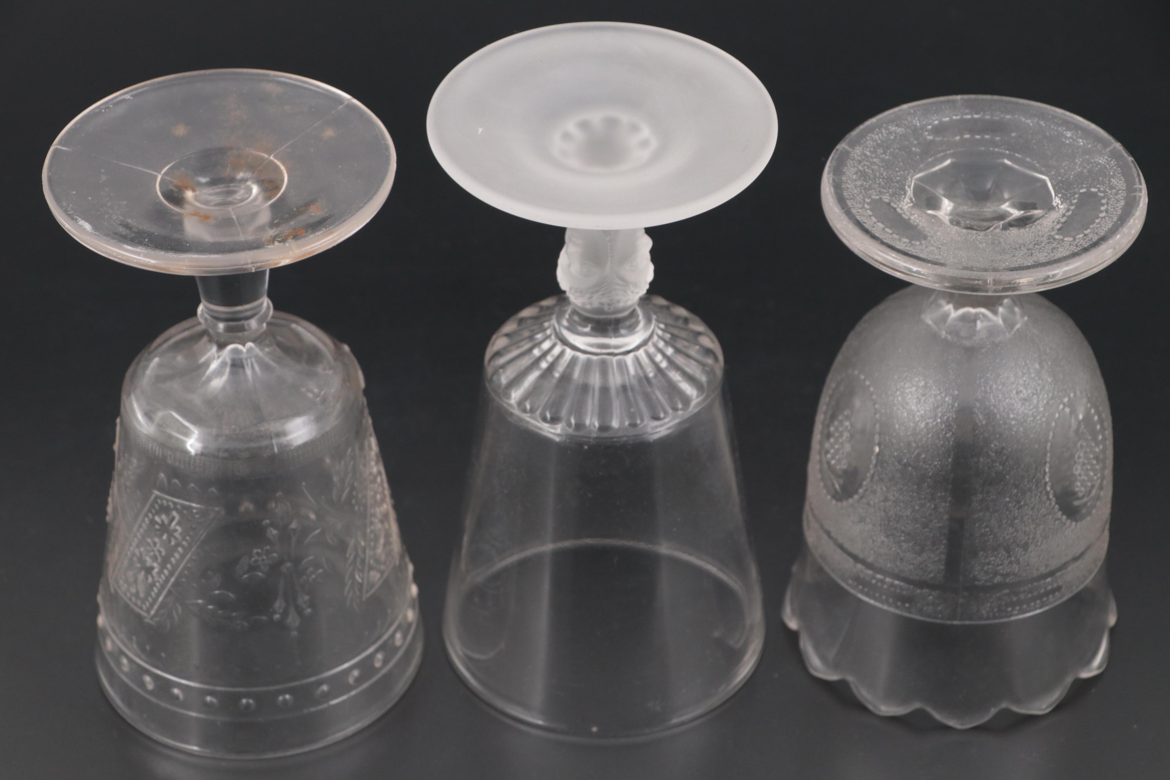 Duncan and Miller "Three Faces" Glass Water Goblet with More Table Accessories