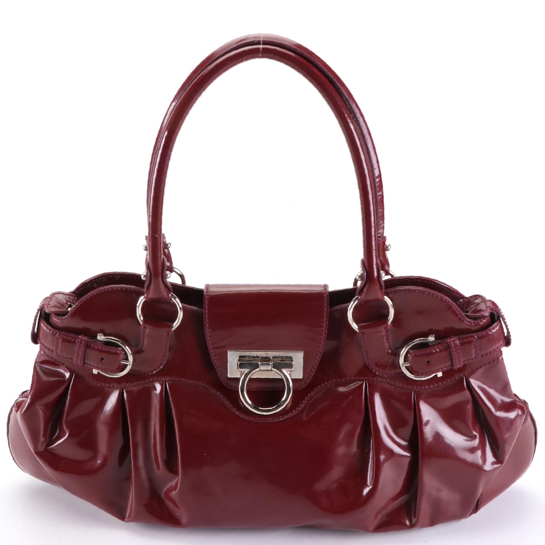 Salvatore Ferragamo Gancini Shoulder Bag In Patent Leather | EBTH