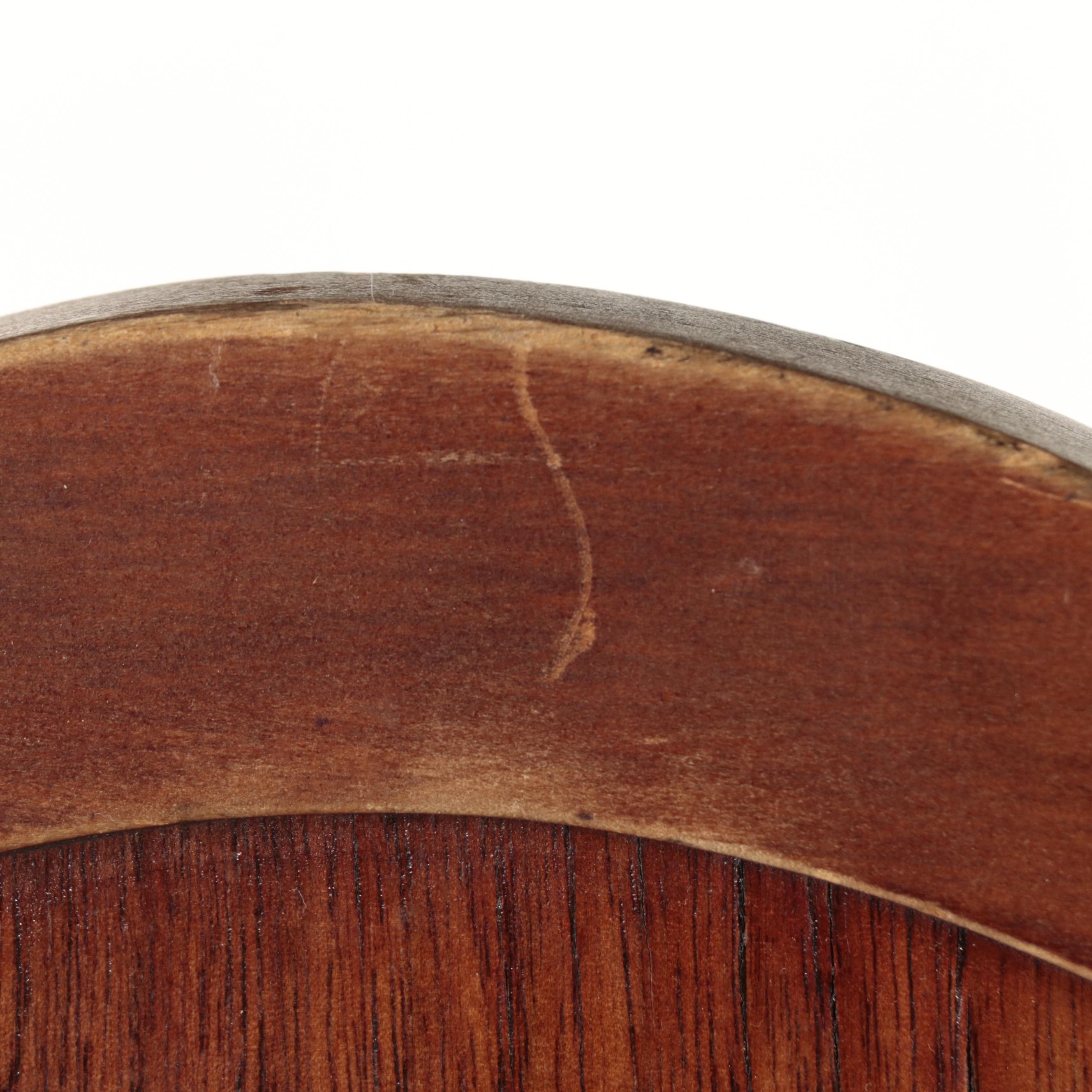 Queen Anne Style Oak Dining Table with Four Walnut-Finish Side Chairs