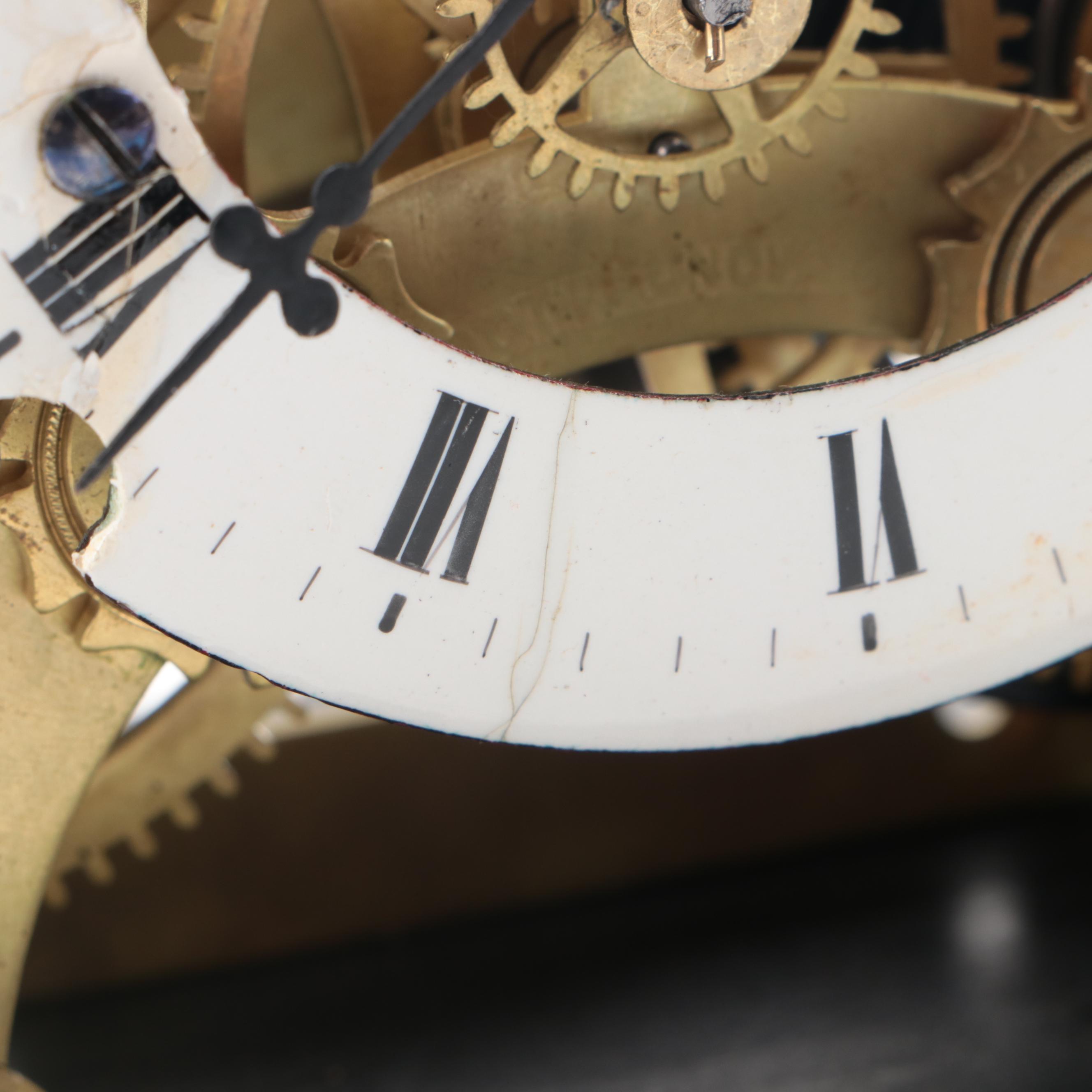 Victorian Brass Cloche Dome Skeleton Clock, Late 19th/ Early 20th Century