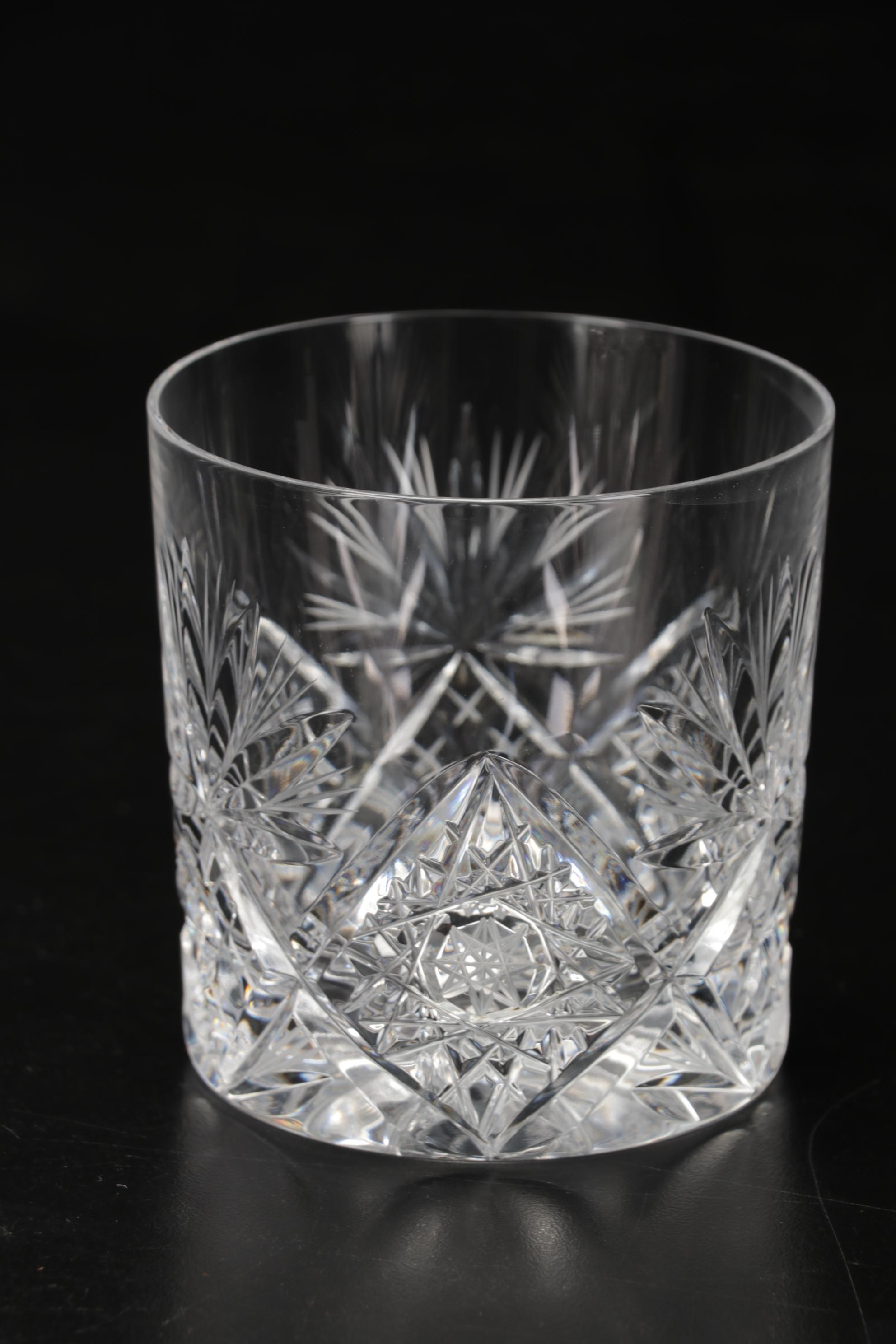 Pair of Waterford Candle Holders with American Brilliant Style Glasses